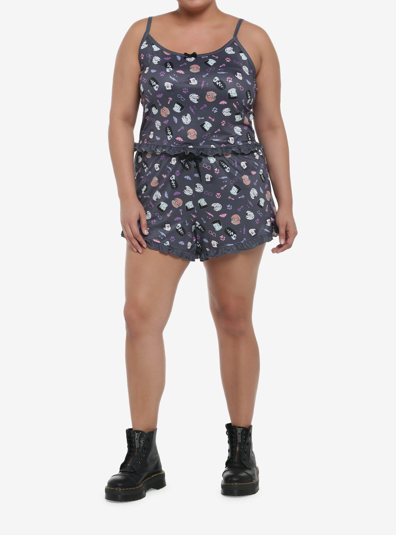Universal Monsters Chibi Ruffle Lounge Shorts Plus Size, MULTI, alternate - view 3
