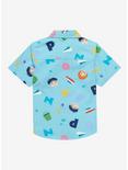 Studio Ghibli Ponyo Icons Allover Print Toddler Woven Button-Up Shirt - BoxLunch Exclusive, BLUE, alternate