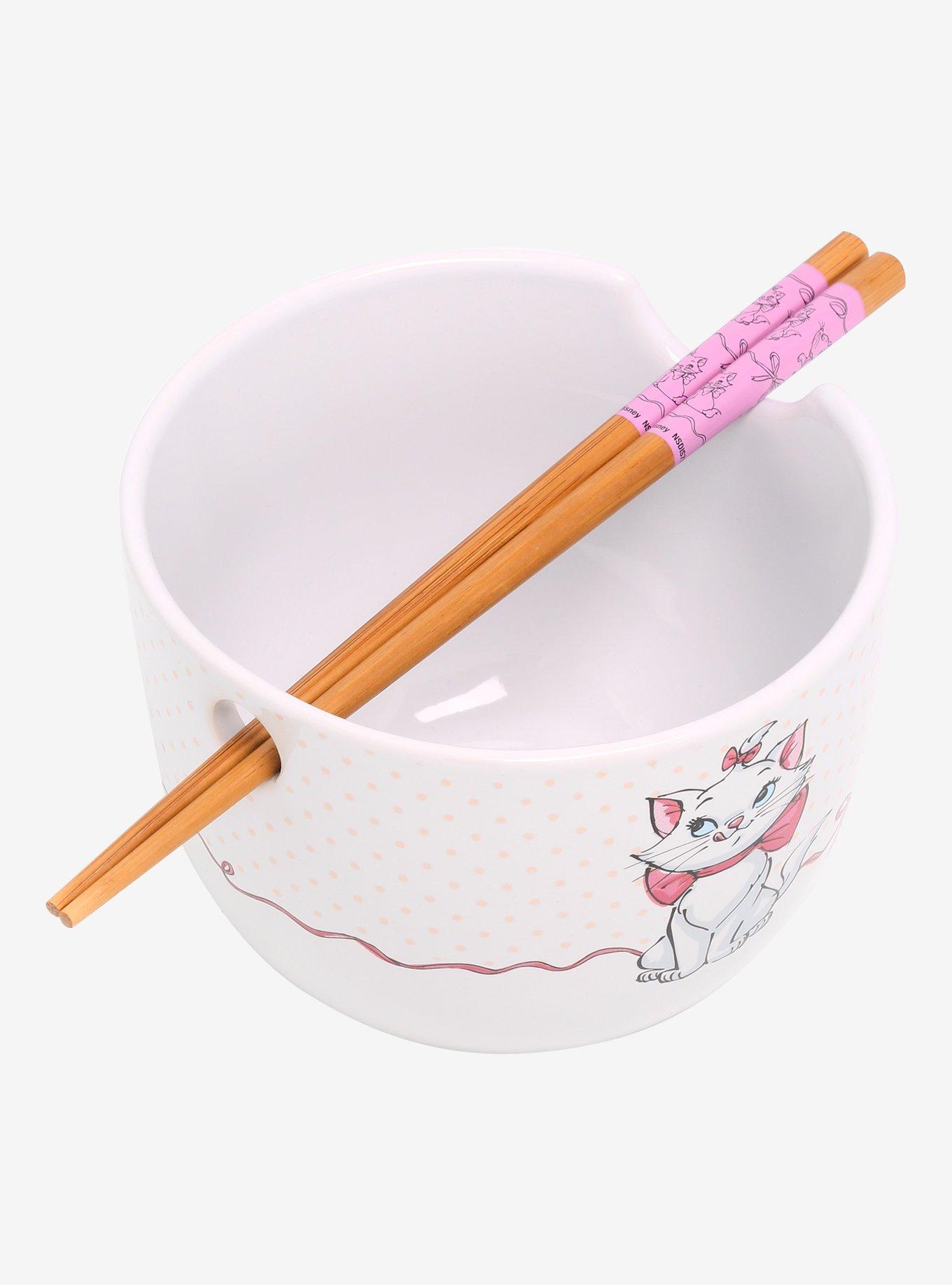Disney The Aristocats Marie Bow Ribbon Ramen Bowl with Chopsticks, , alternate