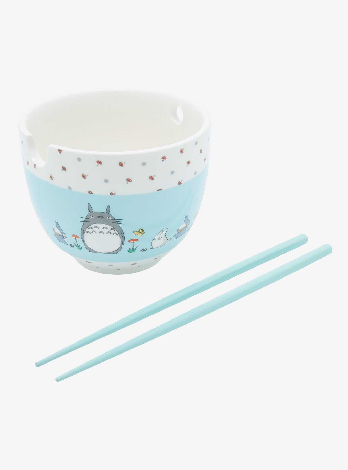 Studio Ghibli My Neighbor Totoro Mushroom Border Ramen Bowl with Chopsticks - BoxLunch Exclusive, , hi-res
