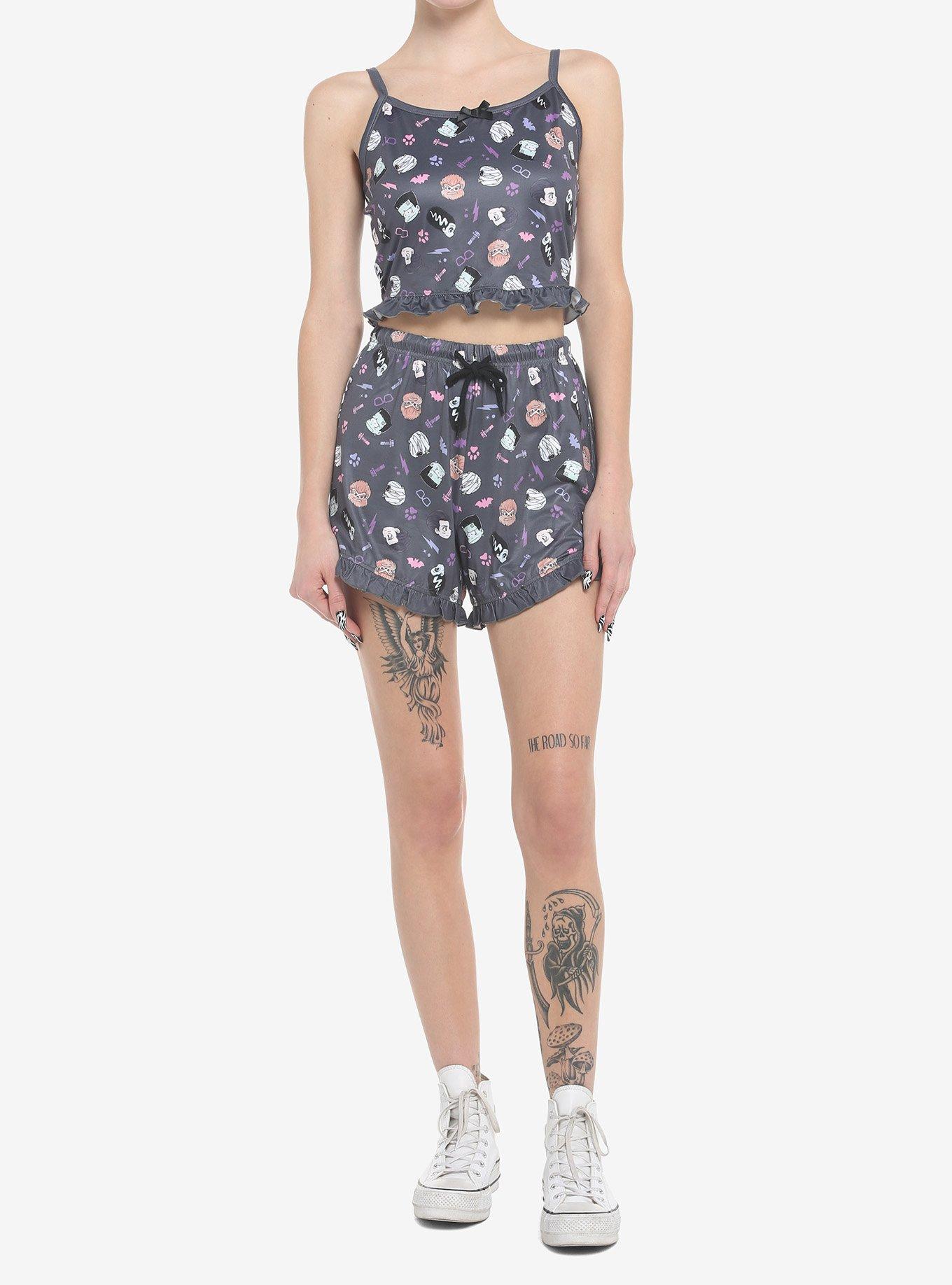 Universal Monsters Chibi Ruffle Girls Lounge Shorts, MULTI, alternate
