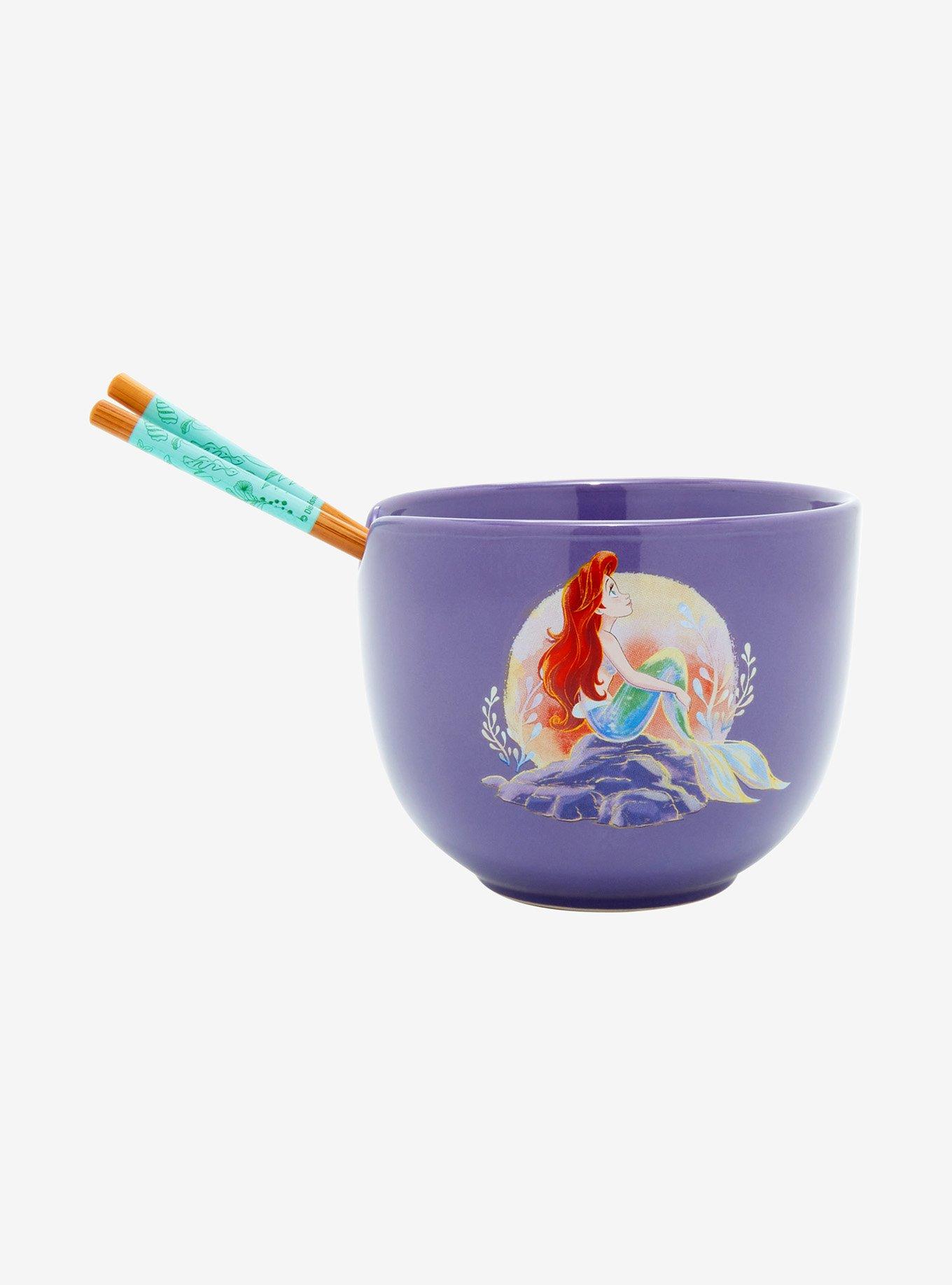 Disney The Little Mermaid Ariel On Rock Ramen Bowl with Chopsticks, , alternate