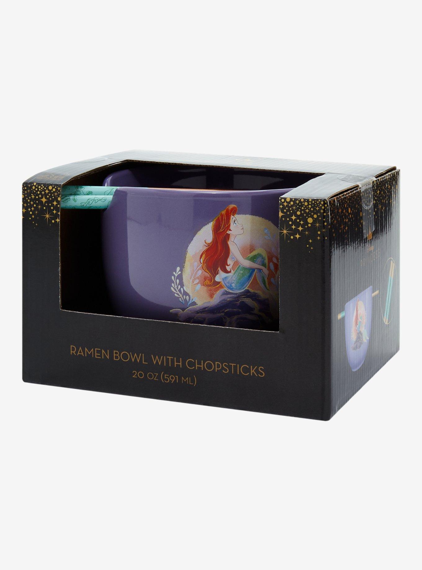 Disney The Little Mermaid Ariel On Rock Ramen Bowl with Chopsticks, , alternate