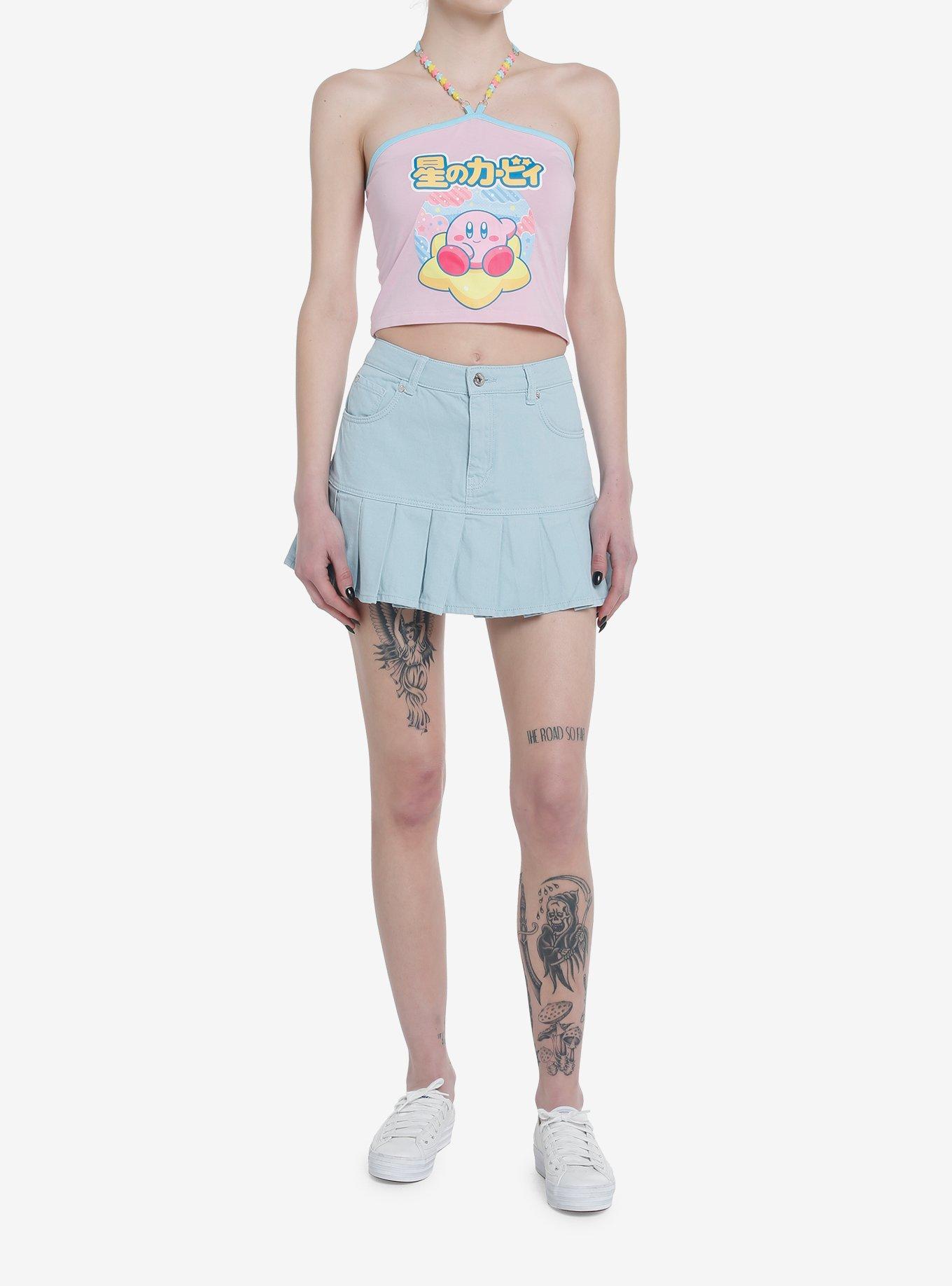 Kirby Pastel Star Bead Girls Crop Halter Tank Top