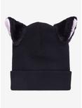 Black 3D Kitty Ears Beanie, , alternate