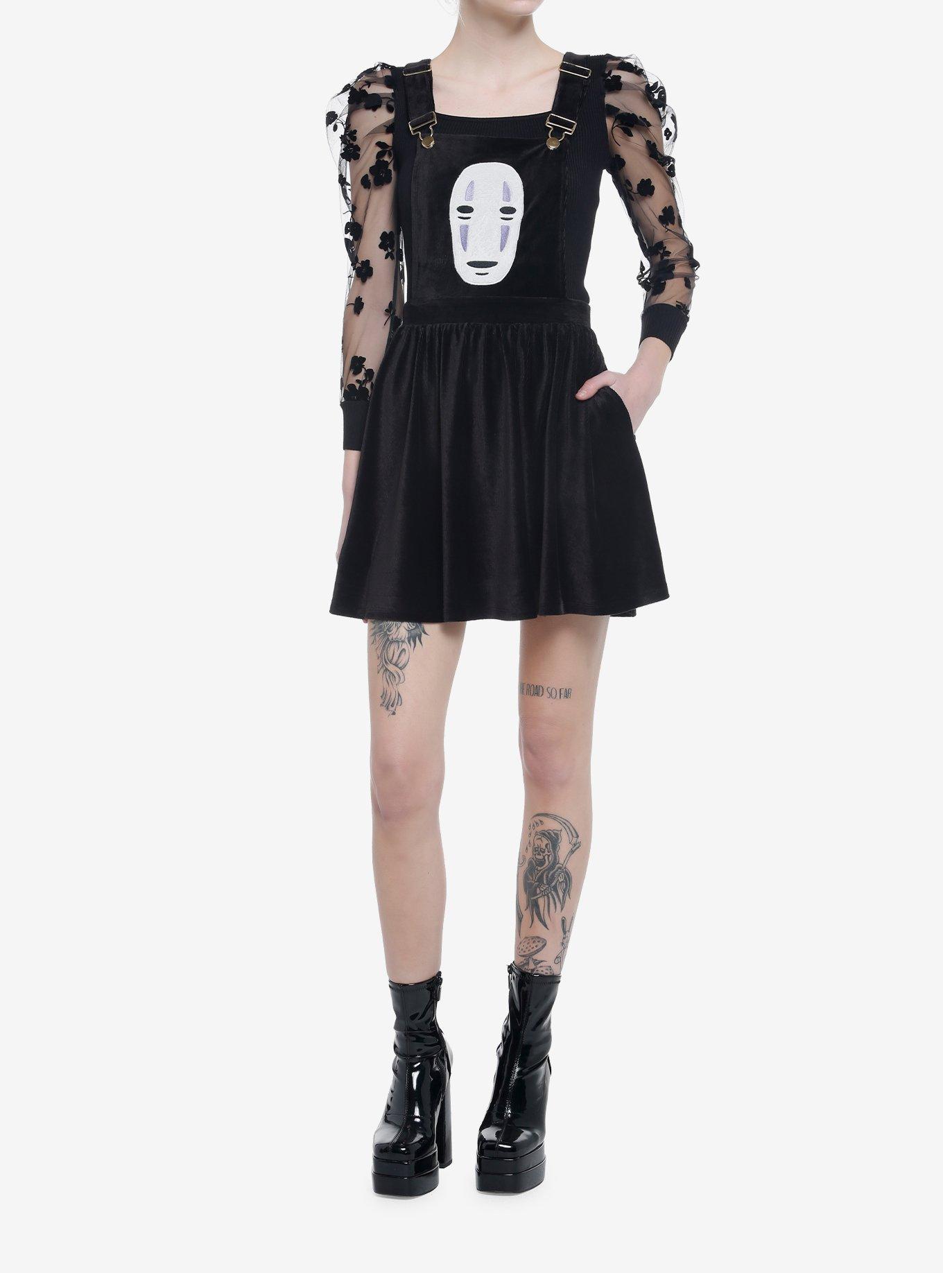 Studio Ghibli Spirited Away No-Face Velvet Skirtall, BLACK, alternate