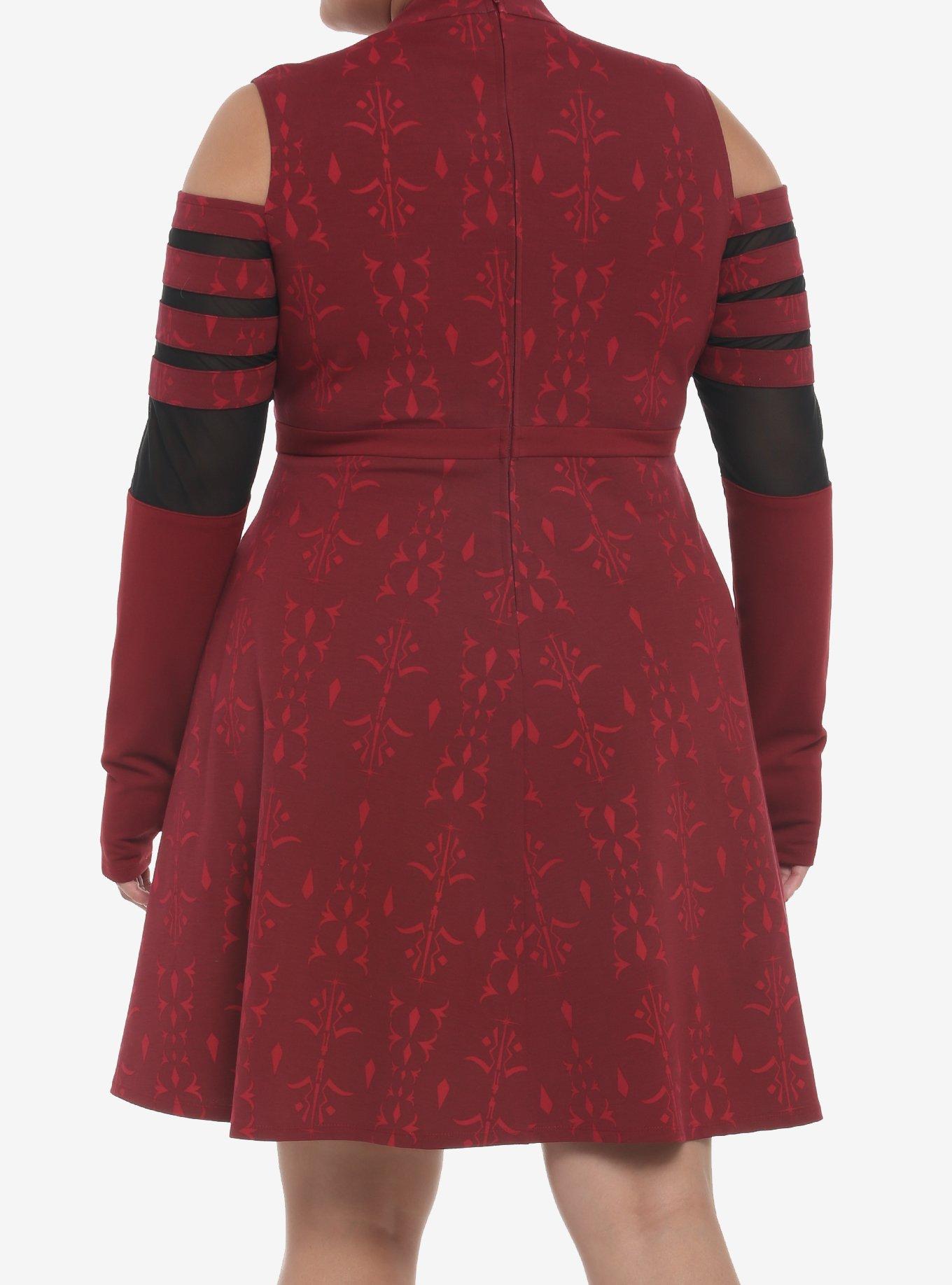Her Universe Star Wars Ahsoka Tano Dress Plus Size, BURGUNDY, alternate