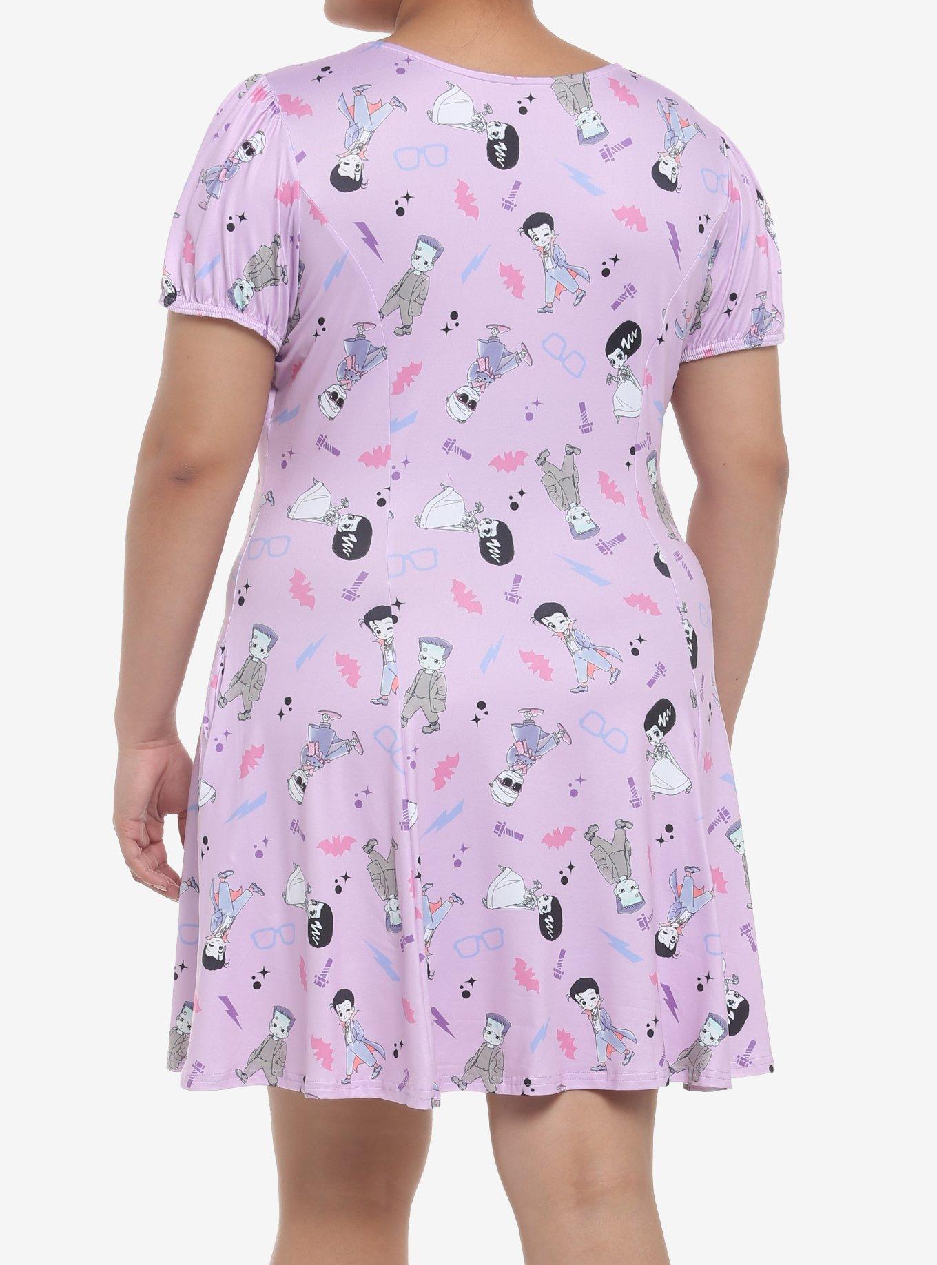 Plus Size Universal Monsters Chibi Characters Dress Plus Size, MULTI, alternate