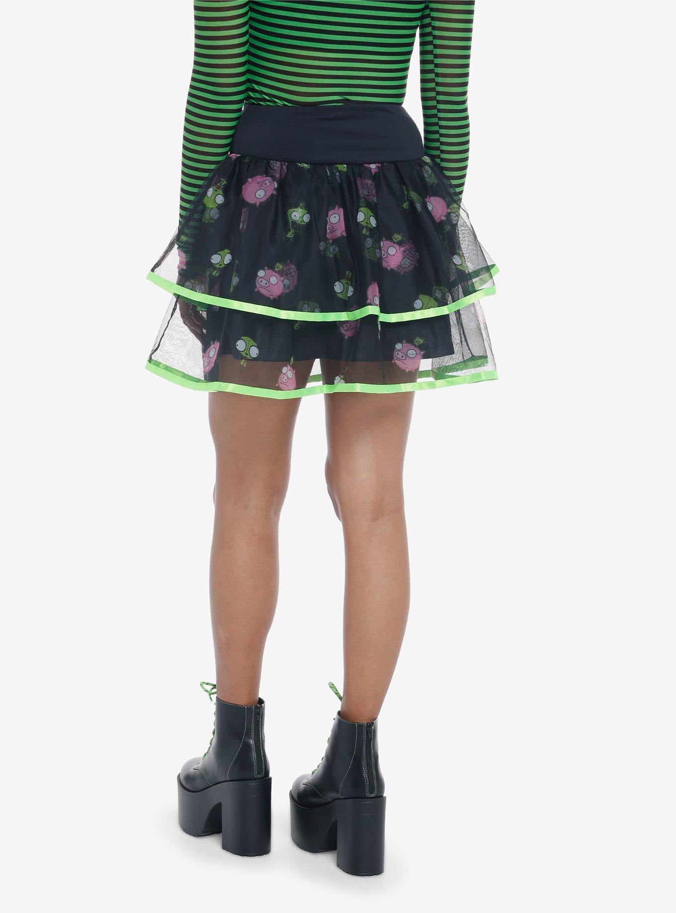 Invader Zim Tiered Tulle Skirt, MULTI, alternate