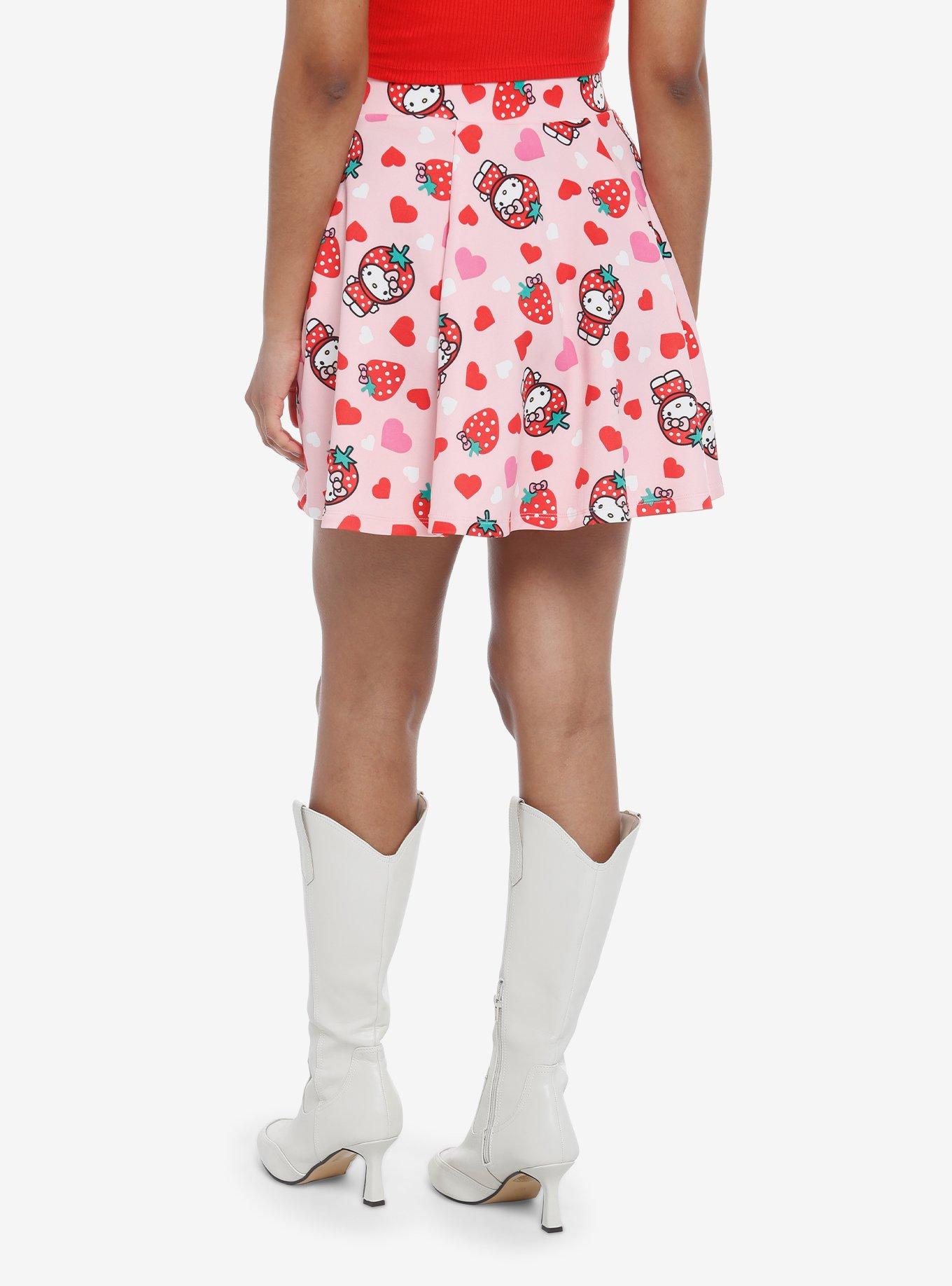 Hello Kitty Strawberry Pink Heart Skirt, MULTI, alternate