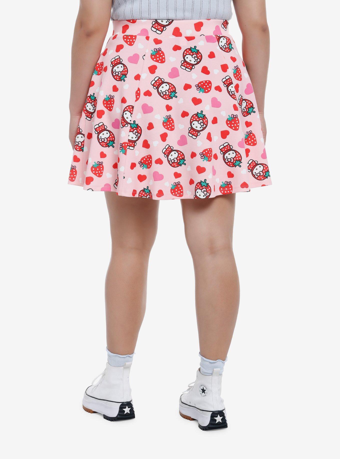 Hello Kitty Strawberry Pink Heart Skirt Plus Size, MULTI, alternate