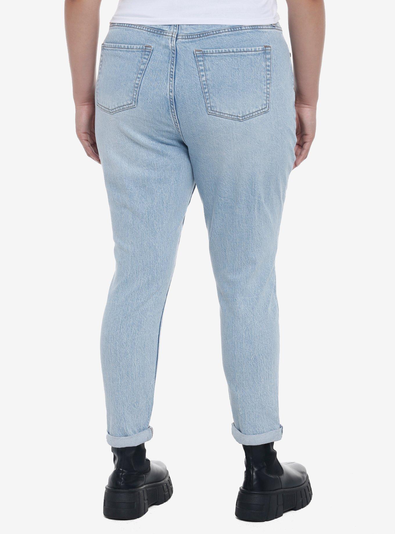 Disney Pixar Coco Mom Jeans Plus Size, LIGHT WASH, alternate