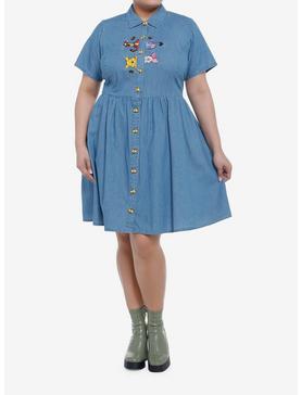 Disney Winnie The Pooh Friends Denim Dress Plus Size, , hi-res