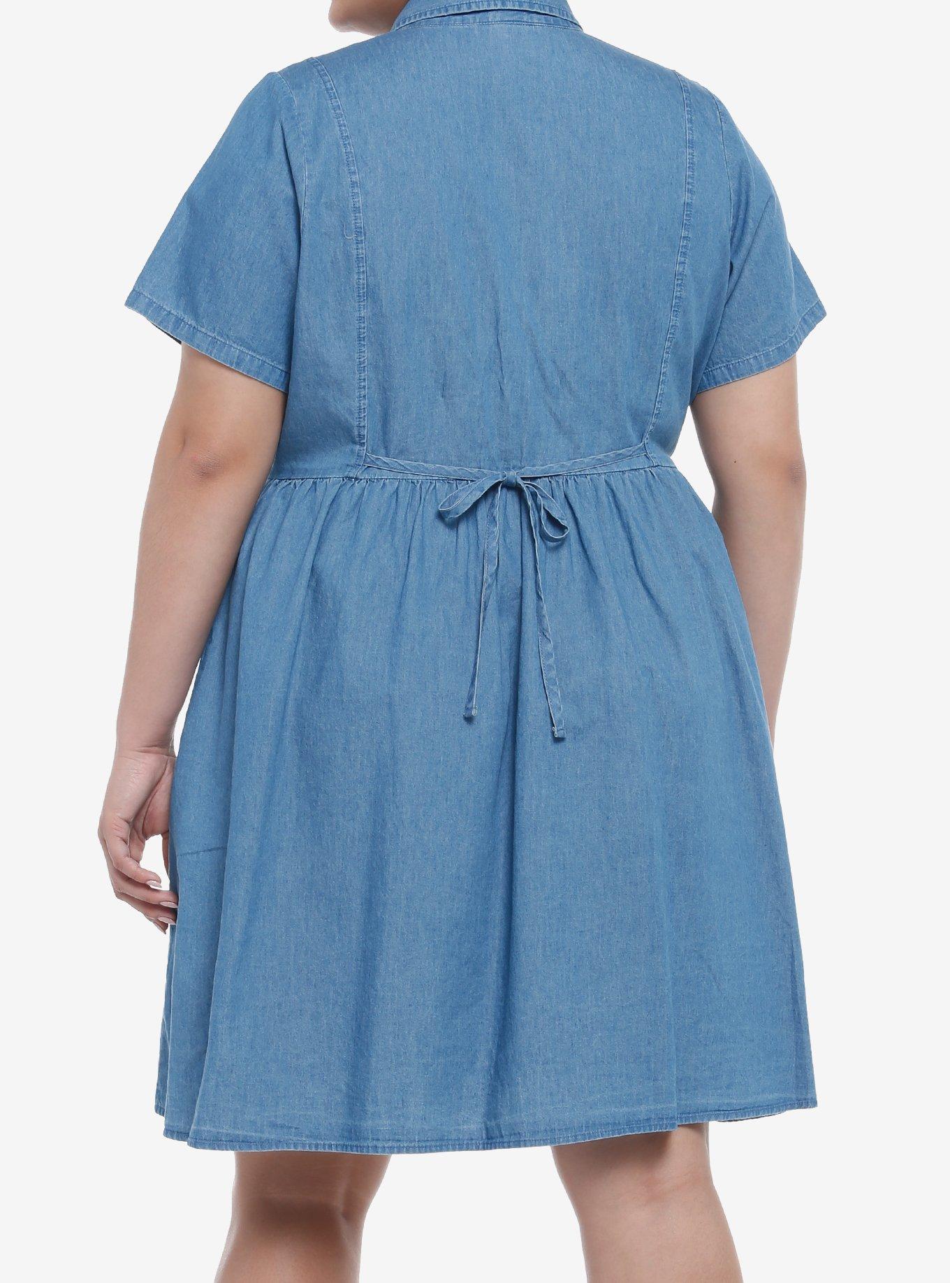 Disney Winnie The Pooh Friends Denim Dress Plus Size, CHAMBRAY, alternate
