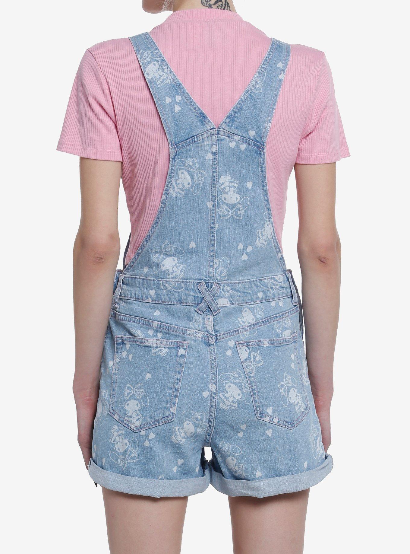 My Melody Hearts Denim Shortalls, MULTI, alternate