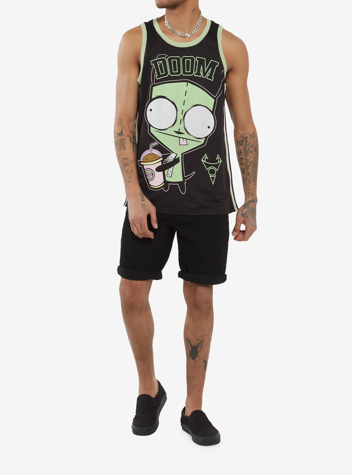 Invader Zim GIR Doom Basketball Jersey, BLACK, alternate