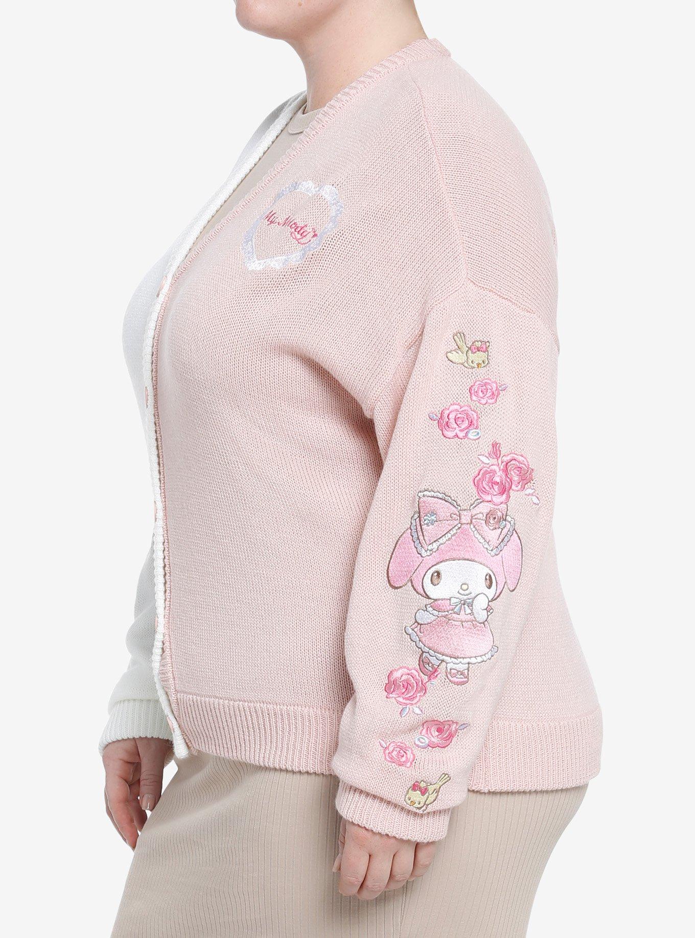 My Melody Pink & White Split Girls Cardigan Plus Size, MULTI, alternate