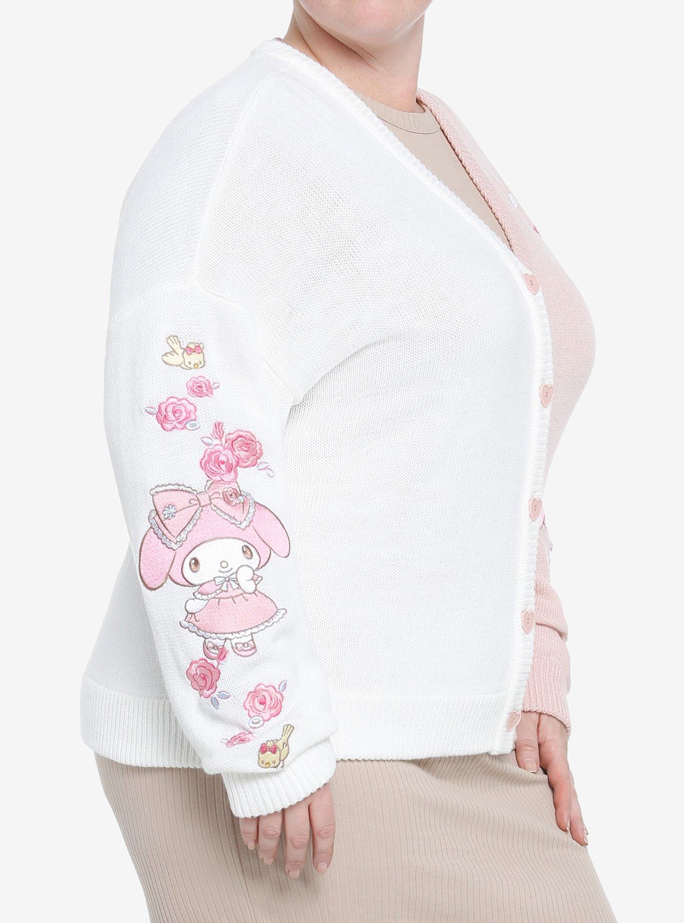 My Melody Pink & White Split Girls Cardigan Plus Size, MULTI, alternate