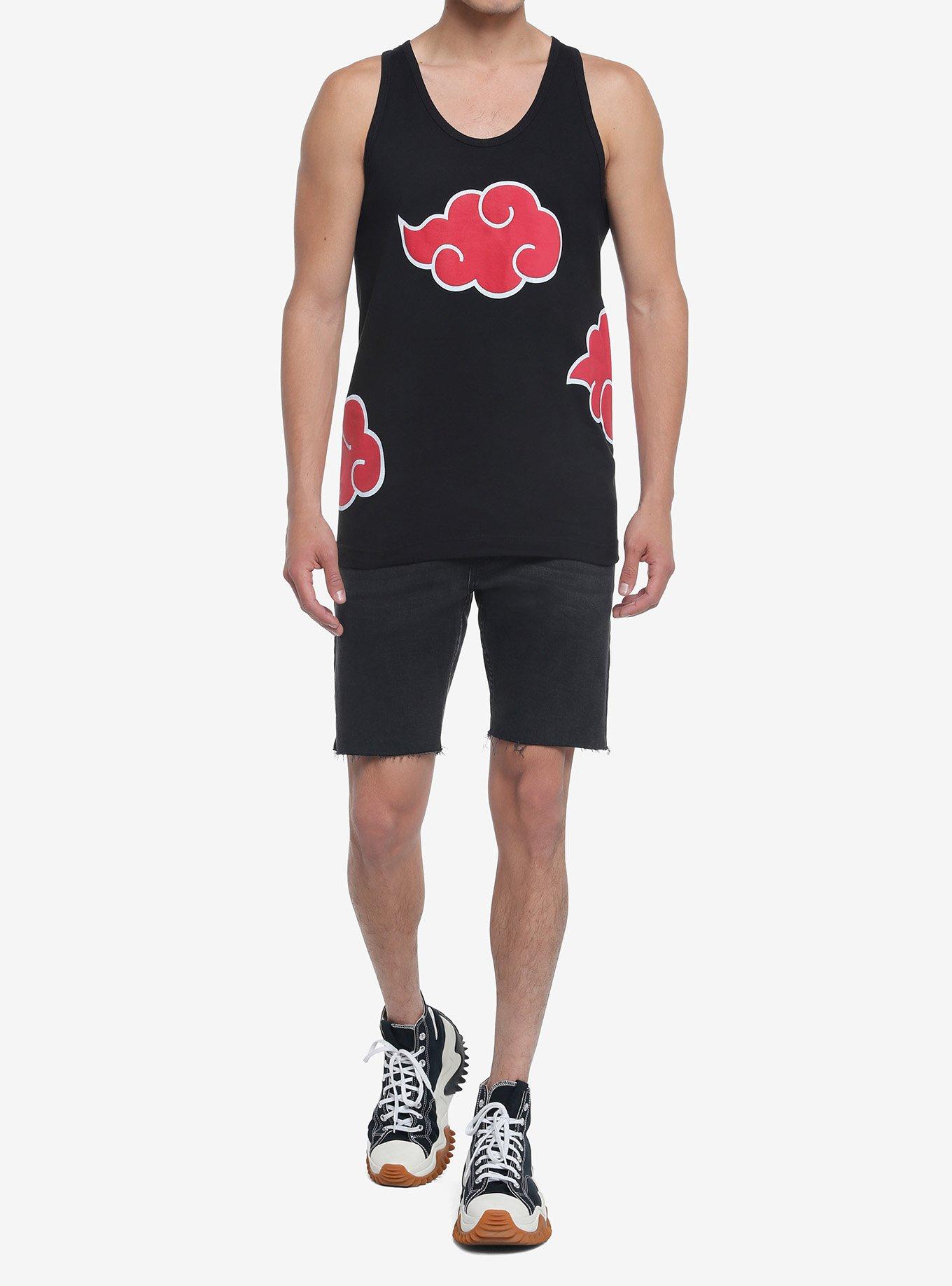 Naruto Shippuden Akatsuki Cloud Puff Tank Top, BLACK, alternate