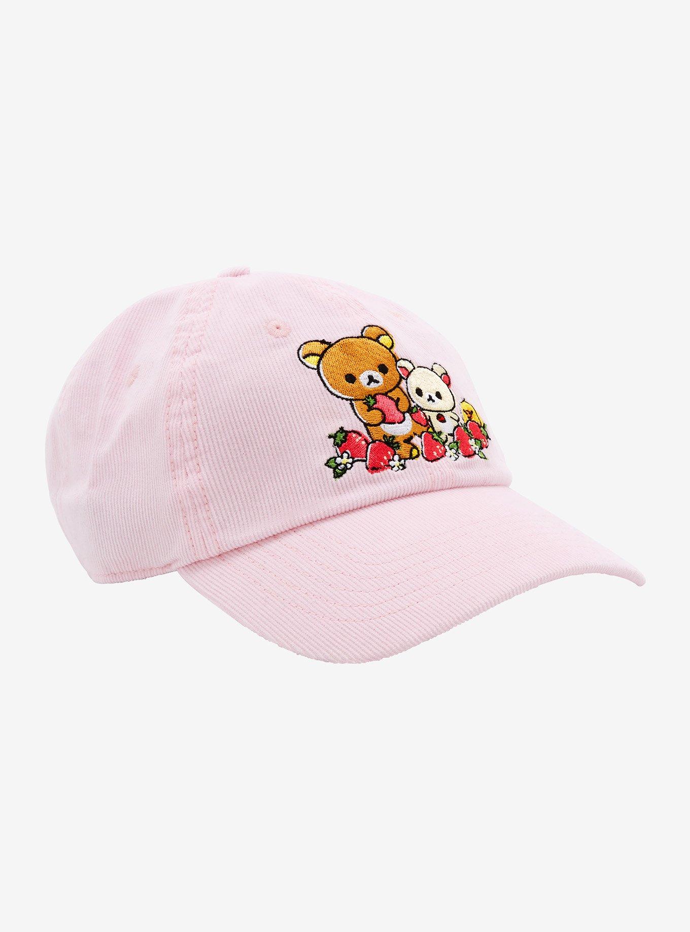 Rilakkuma Pink Strawberries Corduroy Dad Cap, , alternate
