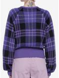 Kuromi Purple Plaid Knit Girls Sweater, MULTI, alternate