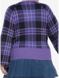 Kuromi Purple Plaid Knit Girls Sweater Plus Size, MULTI, alternate