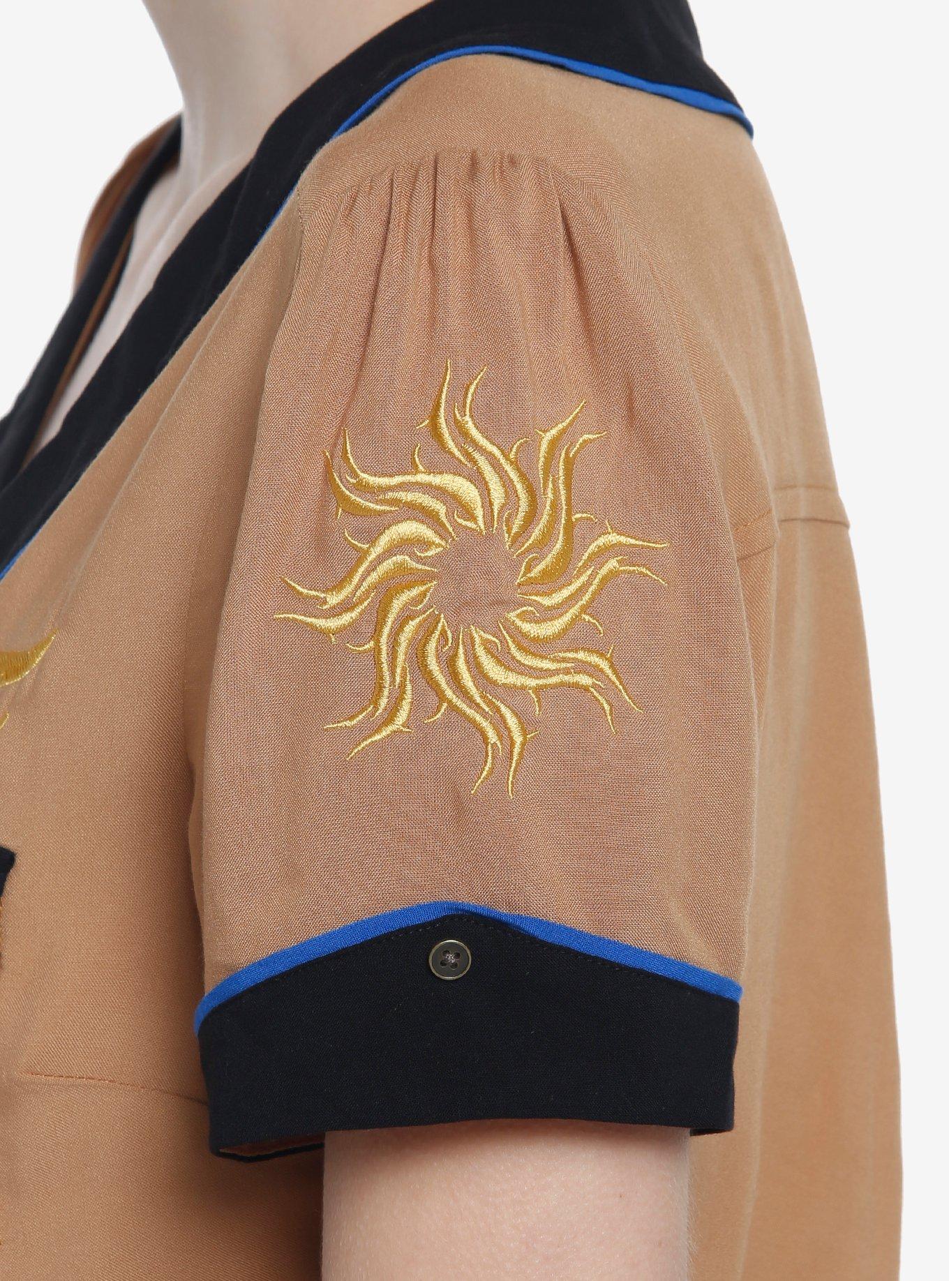 Shadow And Bone Alina Military Tie-Front Woven Button-Up, MULTI, alternate