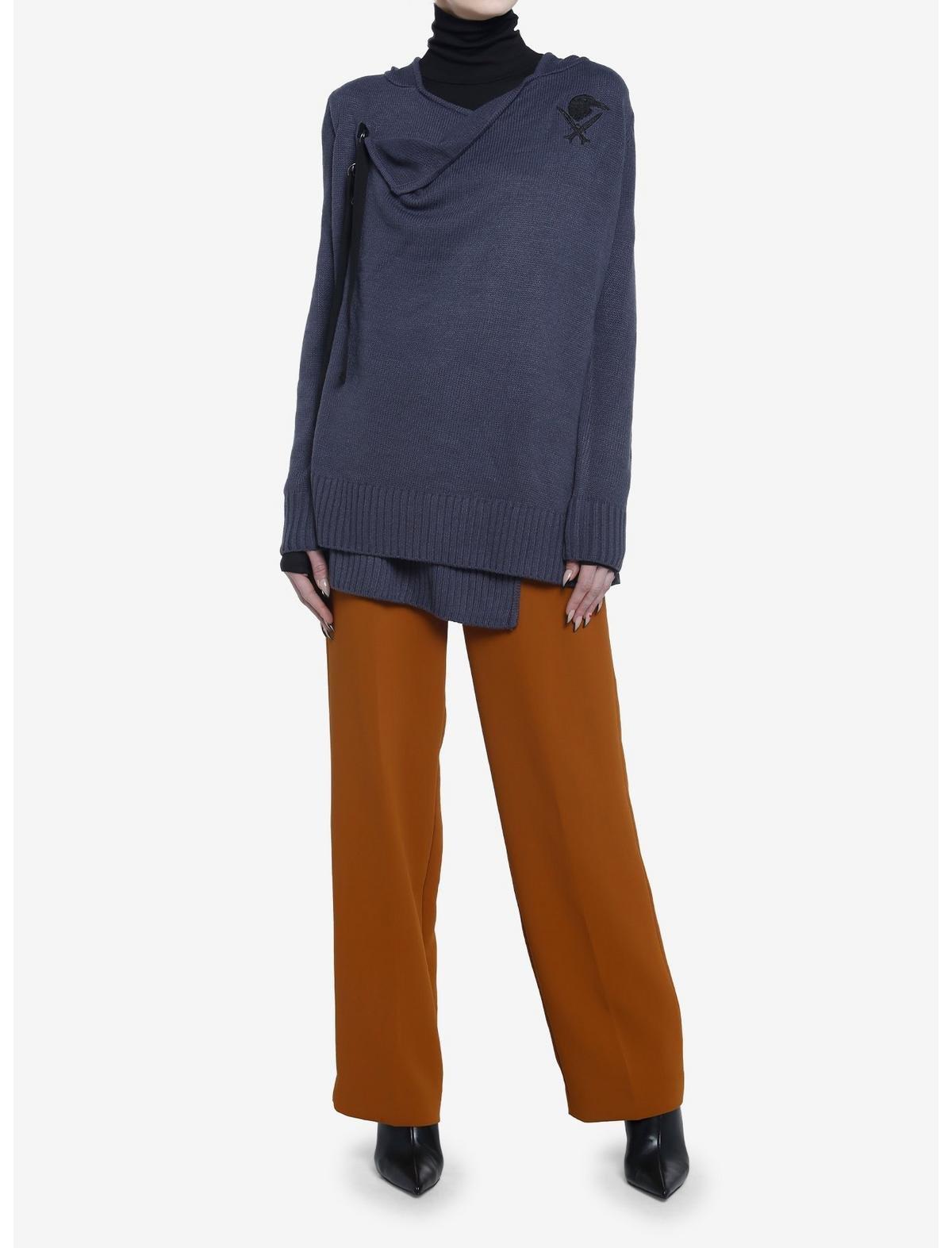 Shadow And Bone Inej Hooded Cardigan, CHARCOAL  BLACK, alternate