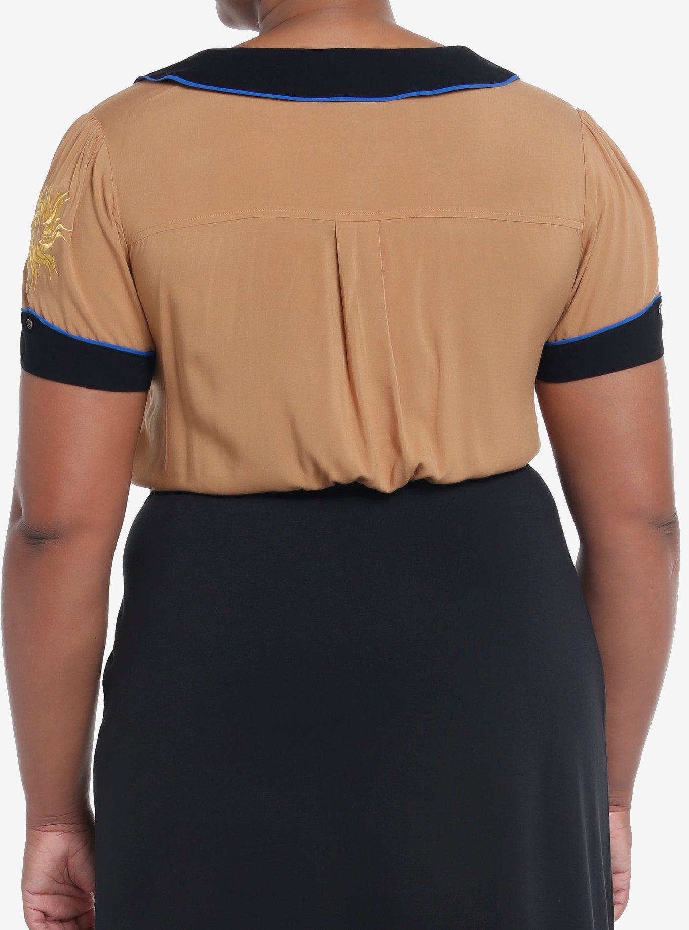 Shadow And Bone Alina Military Tie-Front Woven Button-Up Plus Size, MULTI, alternate