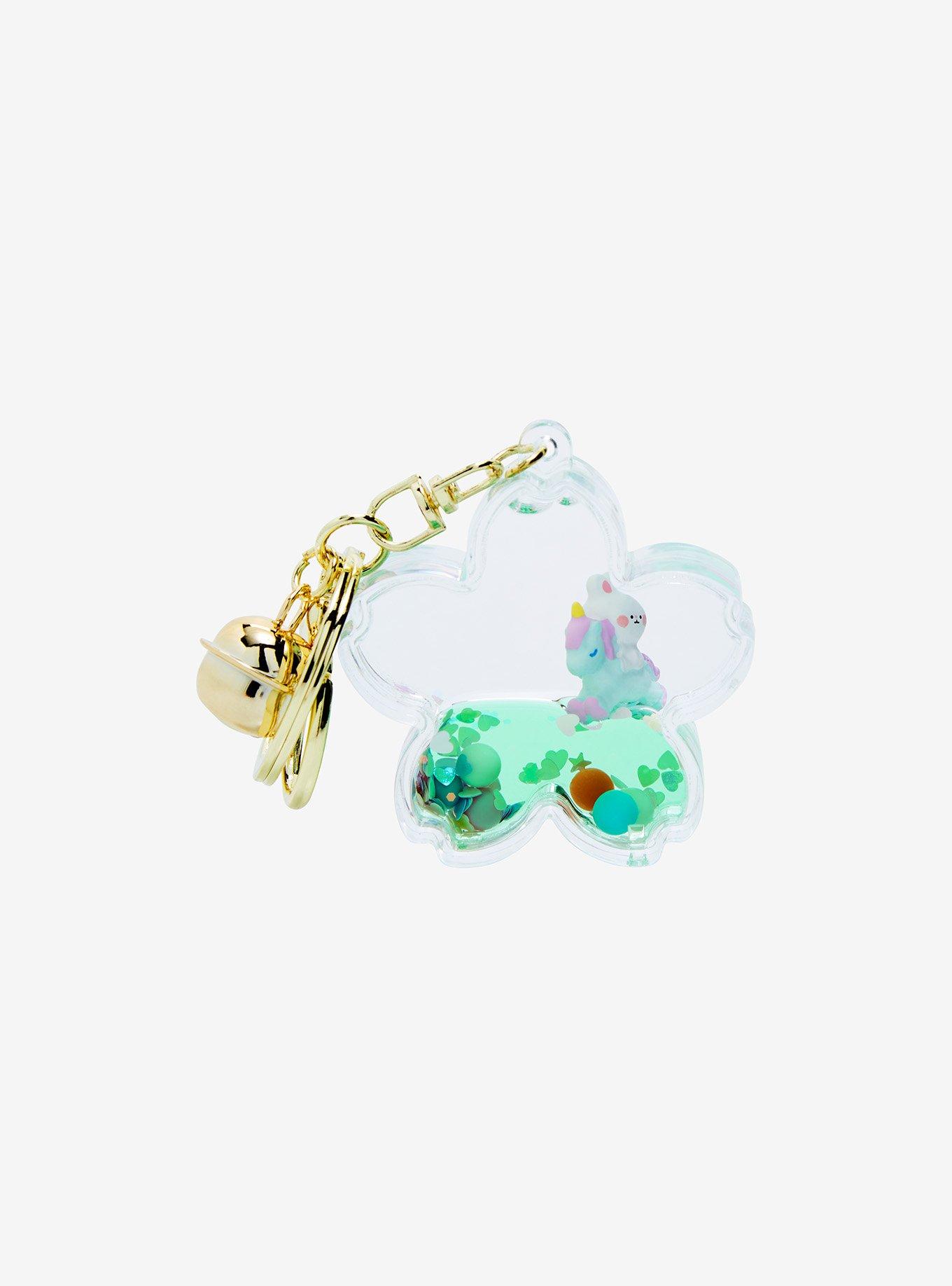 Floating Bunny on a Unicorn Flower Blind Bag Keychain, , alternate