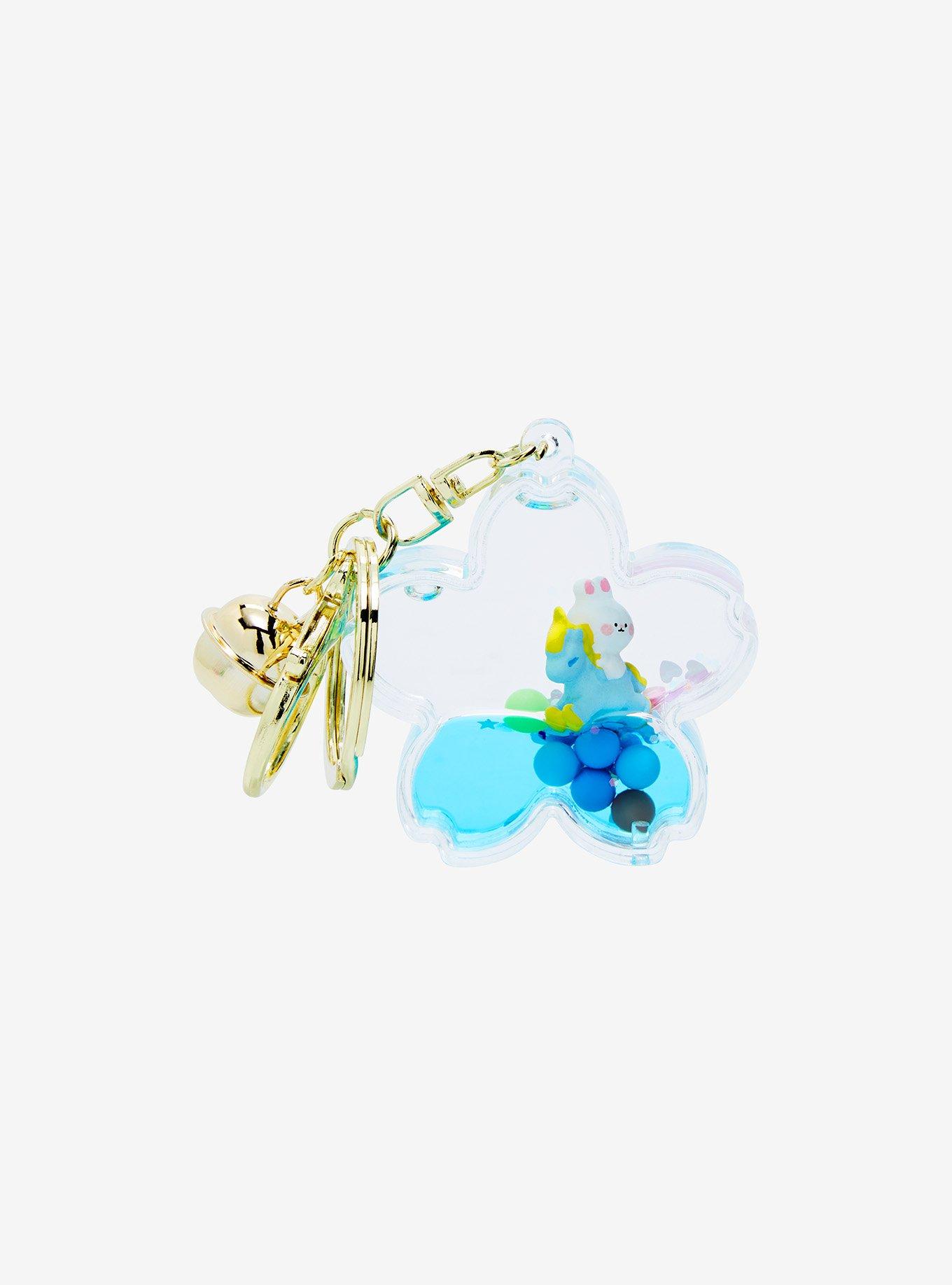 Floating Bunny on a Unicorn Flower Blind Bag Keychain, , alternate