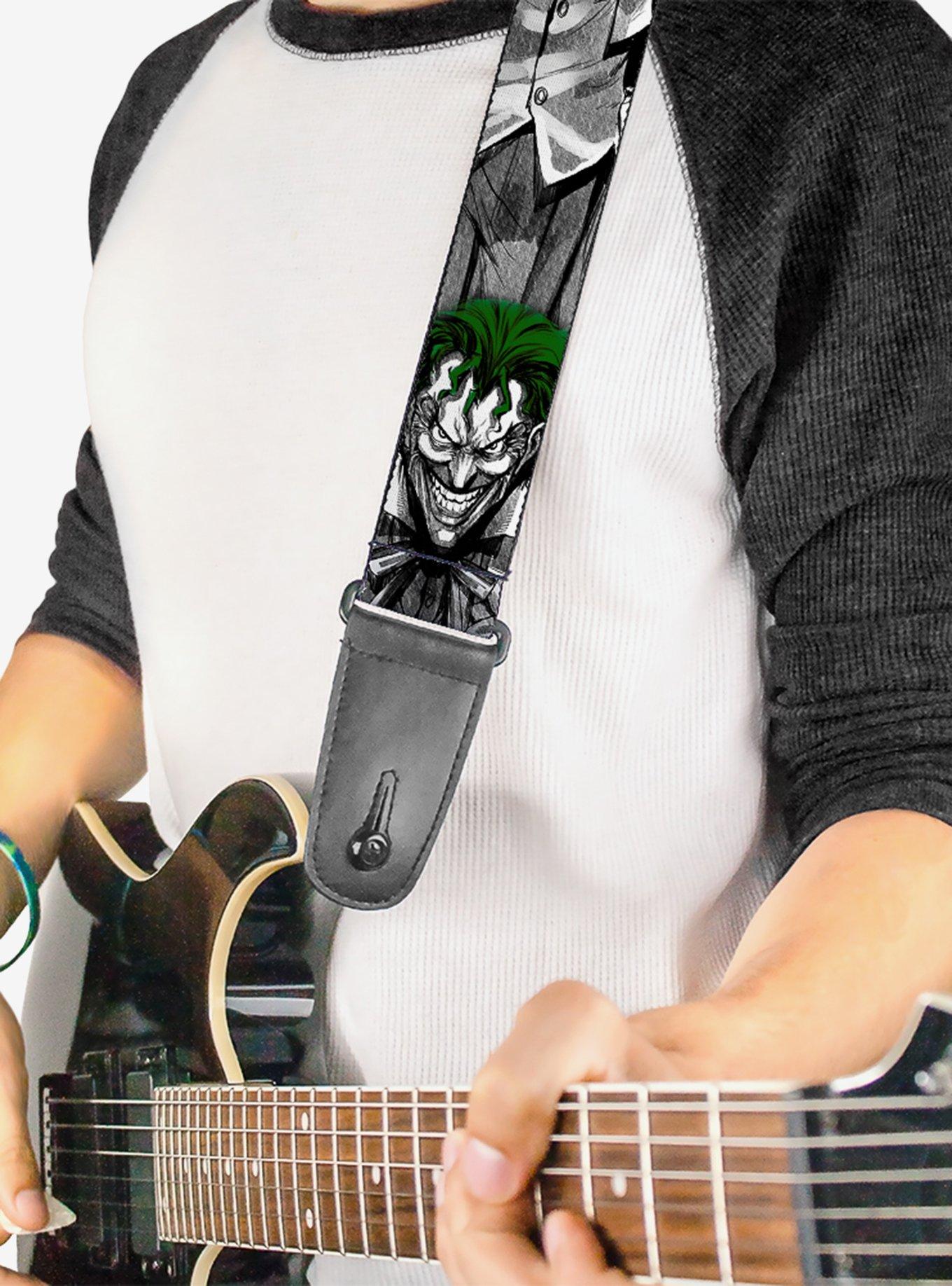 DC Comics Batman Joker Laughing Poses Wide Guitar Strap, , alternate