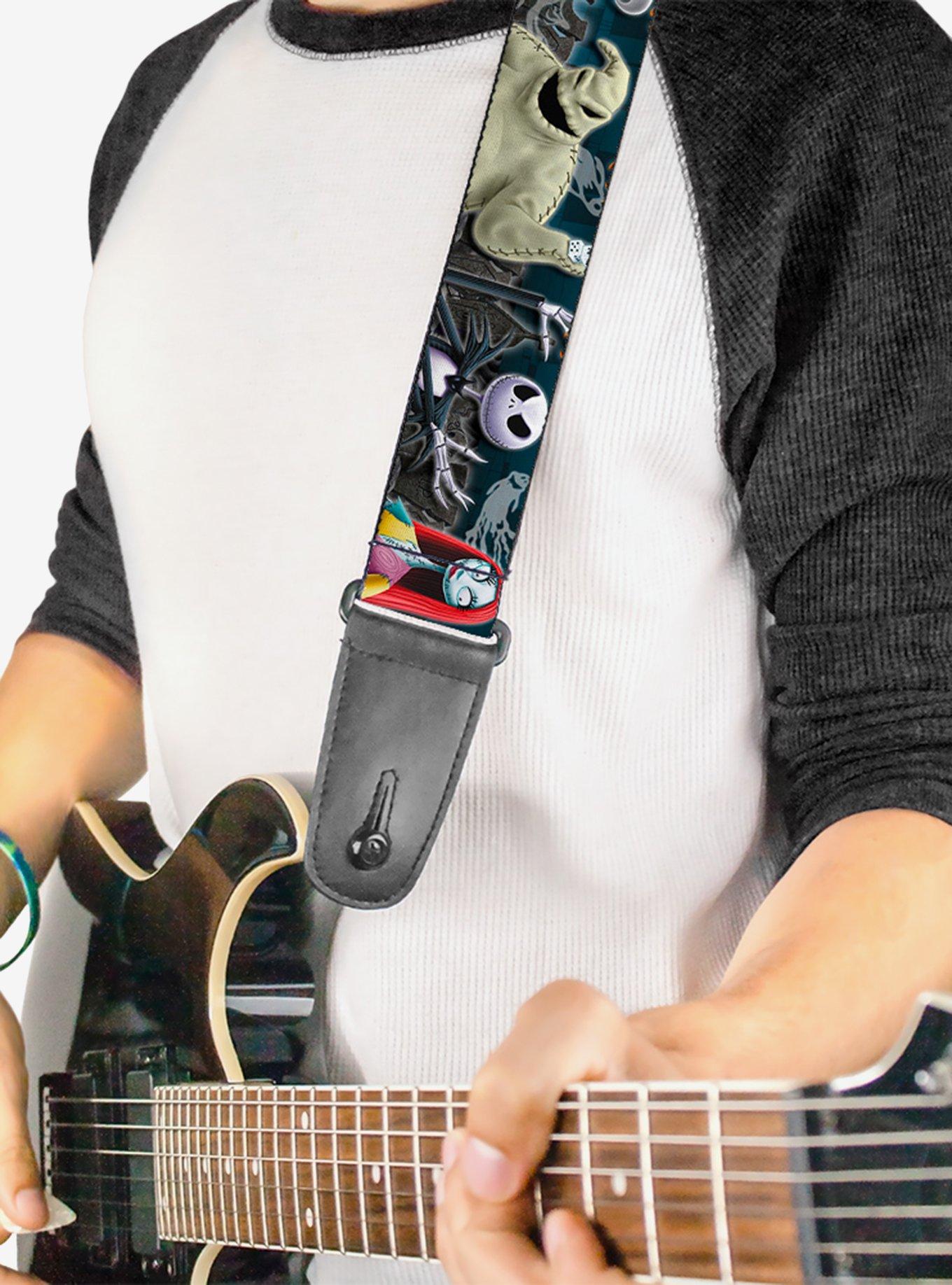 The Nightmare Before Christmas 4 Character Group Cemetery Scene Guitar Strap, , hi-res