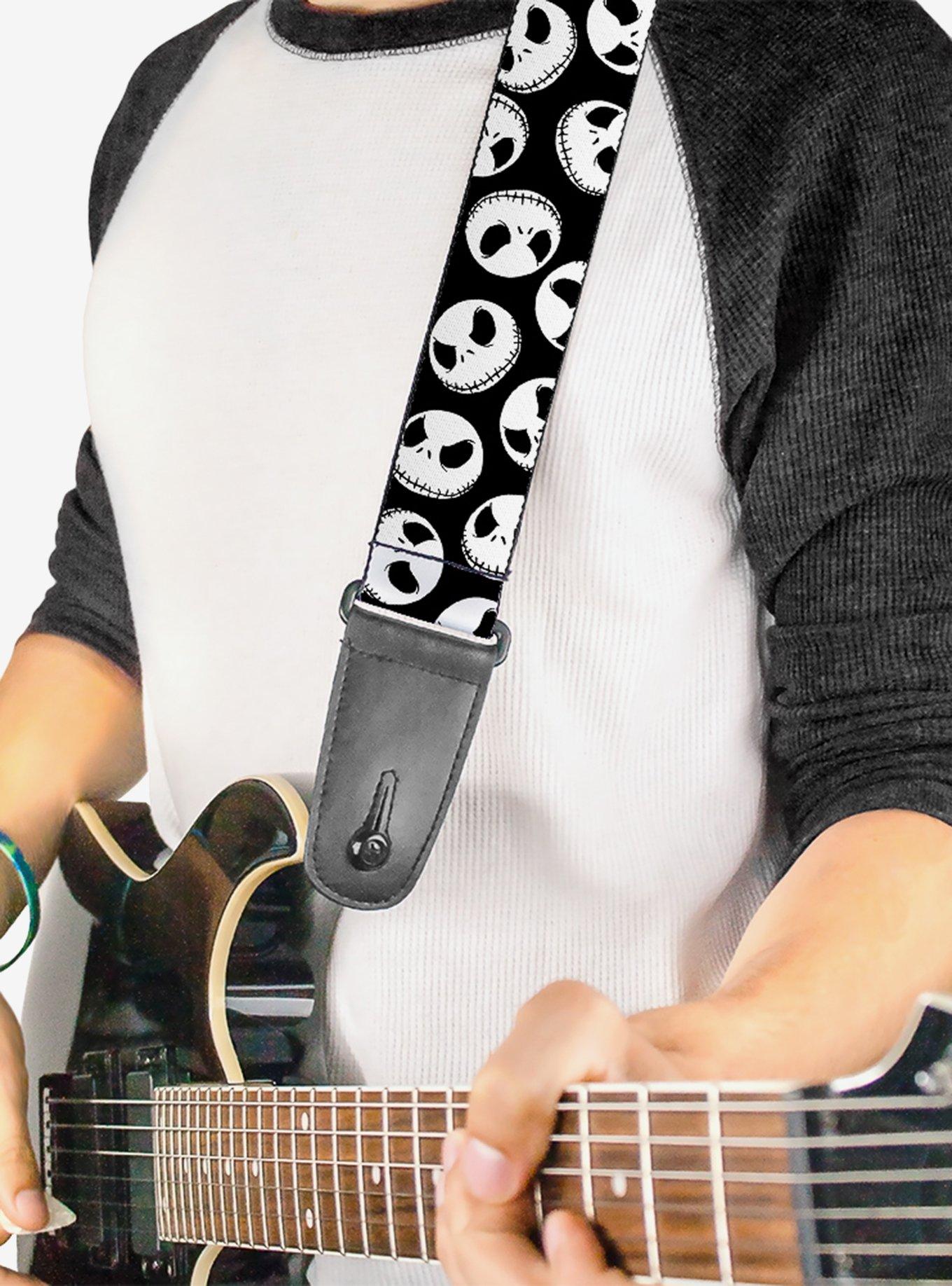 The Nightmare Before Christmas Jack Expressions Scattered Black Guitar Strap, , hi-res