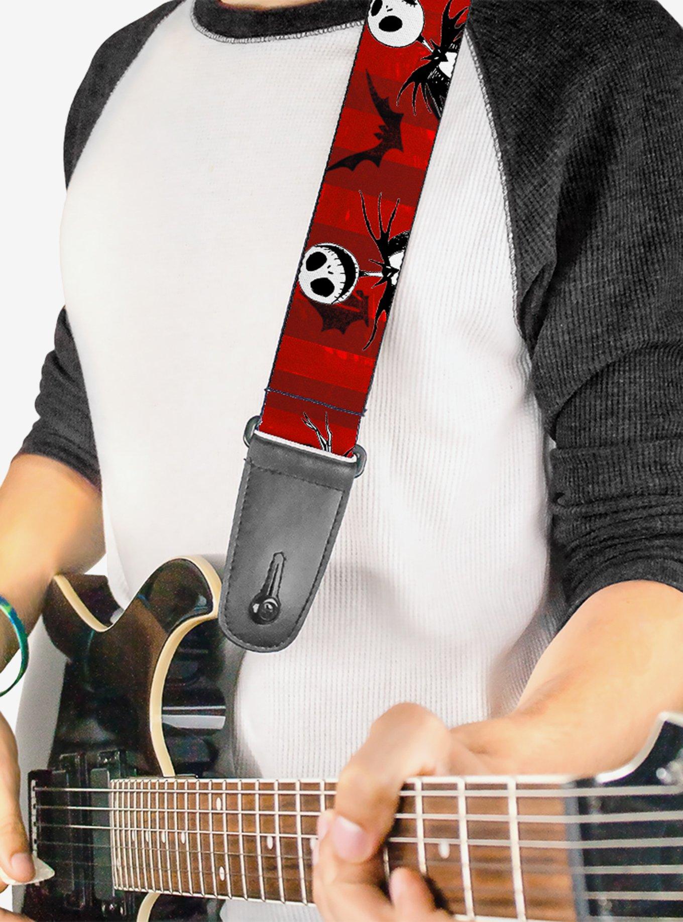 The Nightmare Before Christmas Jack Poses Bats Guitar Strap, , hi-res