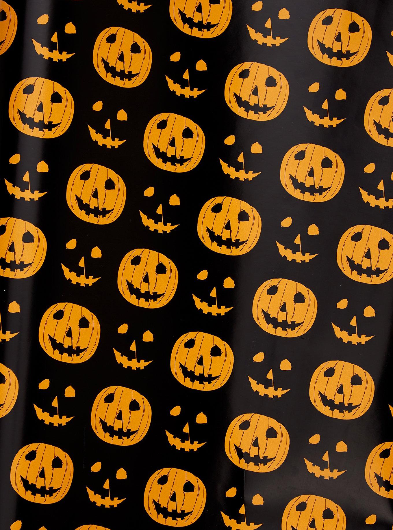 Halloween Pumpkin Face Wrapping Paper, , alternate