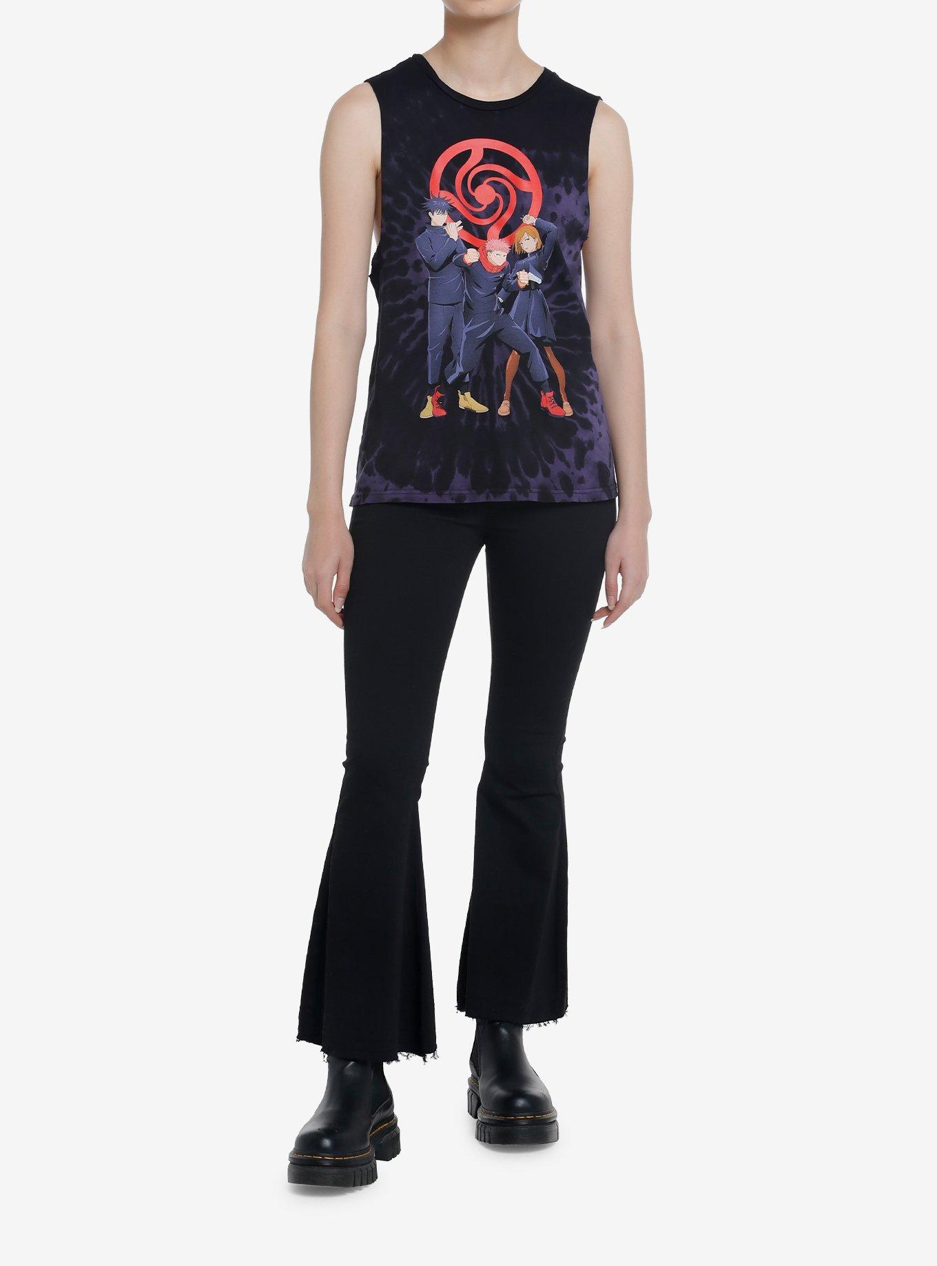 Jujutsu Kaisen Trio Tie-Dye Girls Muscle Tank Top, MULTI, alternate