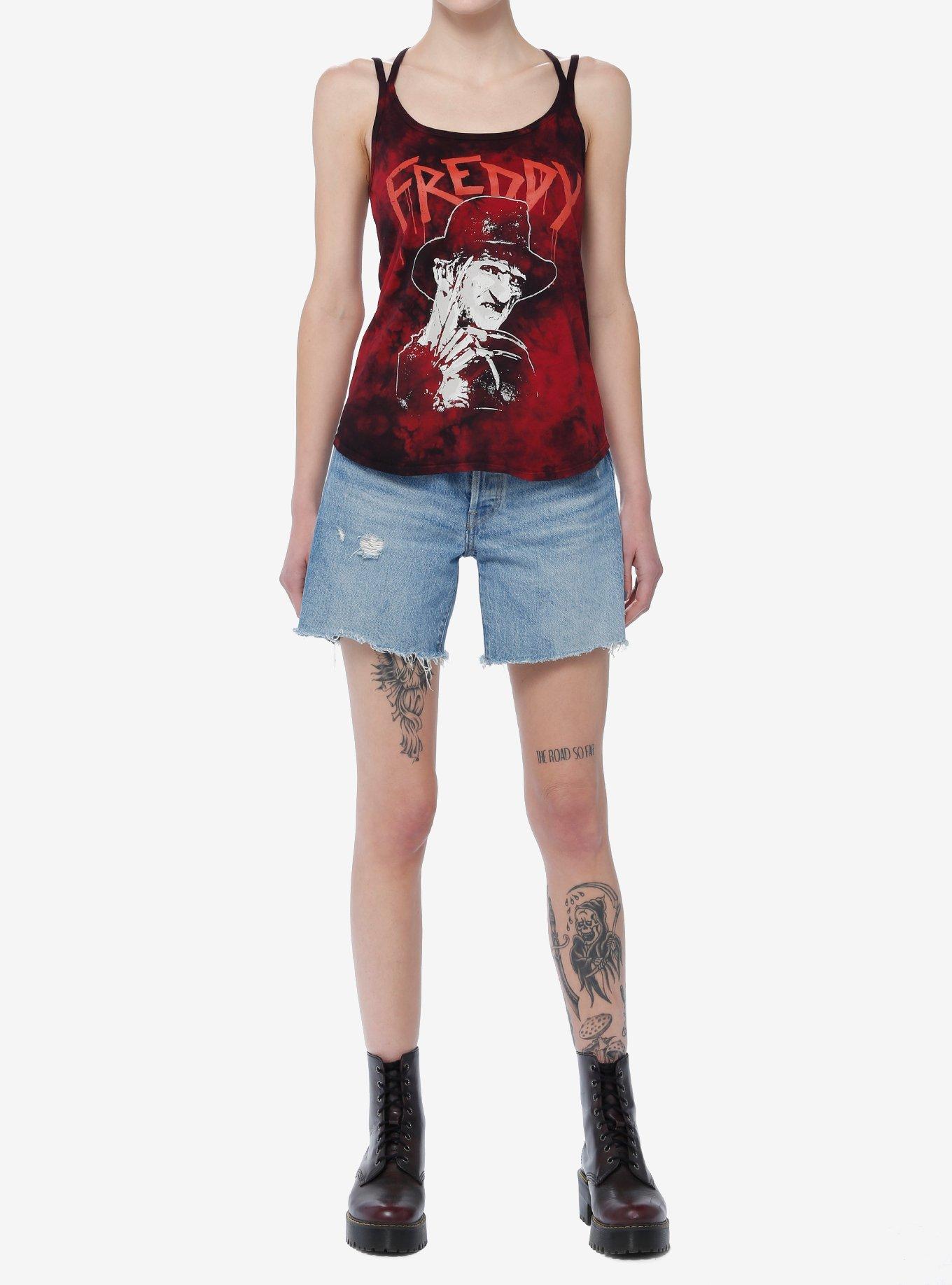 A Nightmare On Elm Street Freddy Tie-Dye Strappy Girls Tank Top, MULTI, alternate