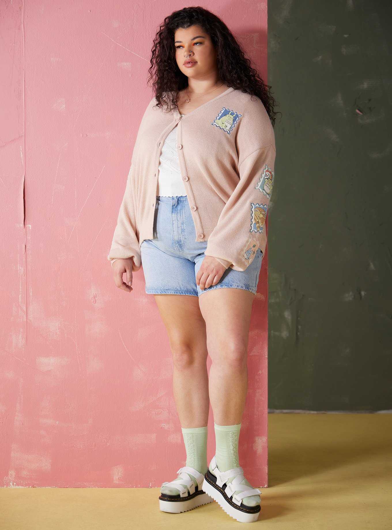 Studio Ghibli My Neighbor Totoro Stamp Girls Skimmer Cardigan Plus Size, , hi-res