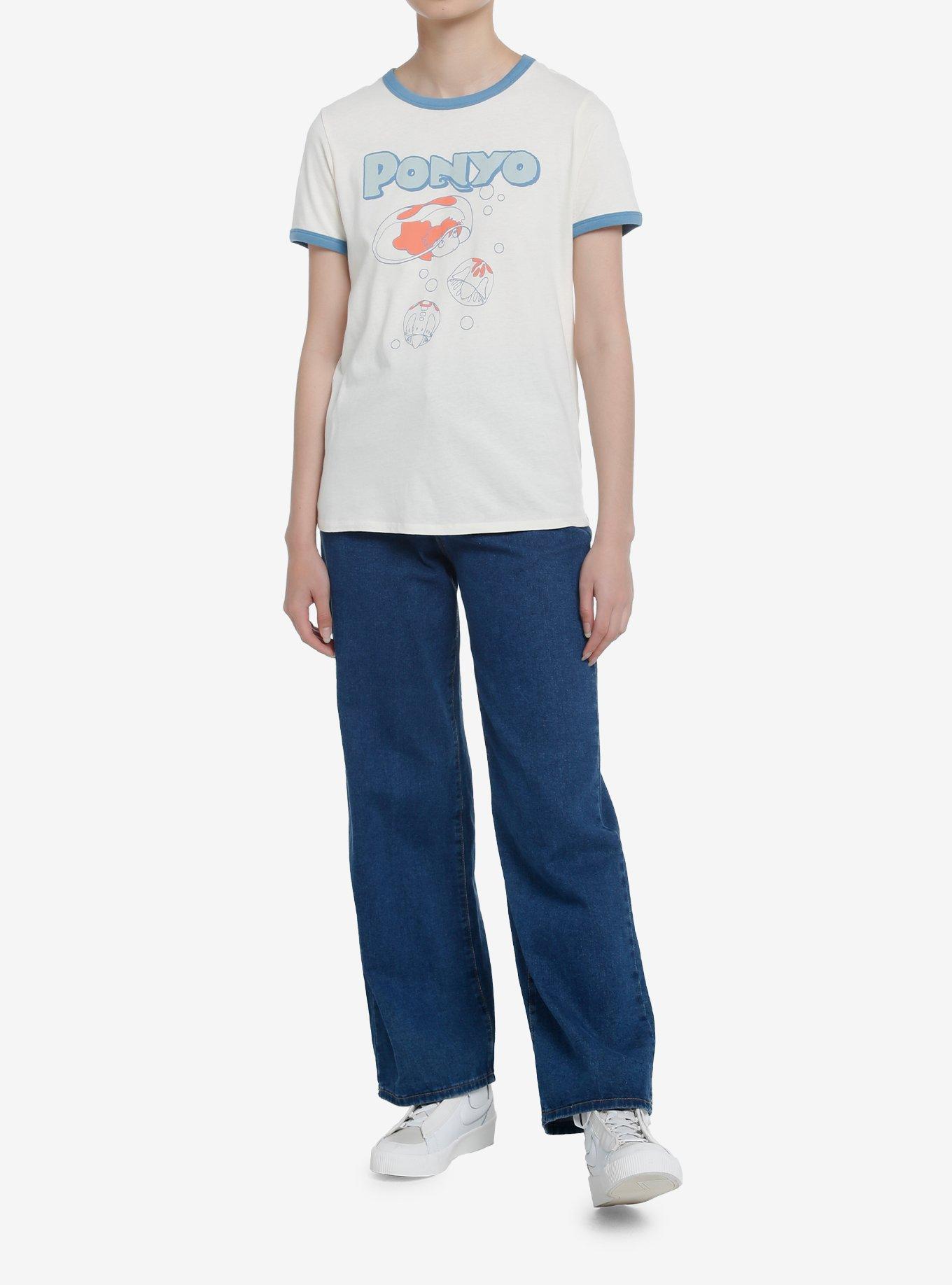 Studio Ghibli Ponyo Vintage Girls Ringer T-Shirt, MULTI, alternate