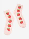 Strawberry Textured Ankle Socks, , alternate