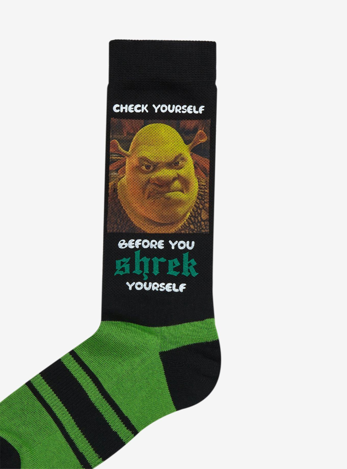 Shrek Check Yourself Crew Socks, , alternate