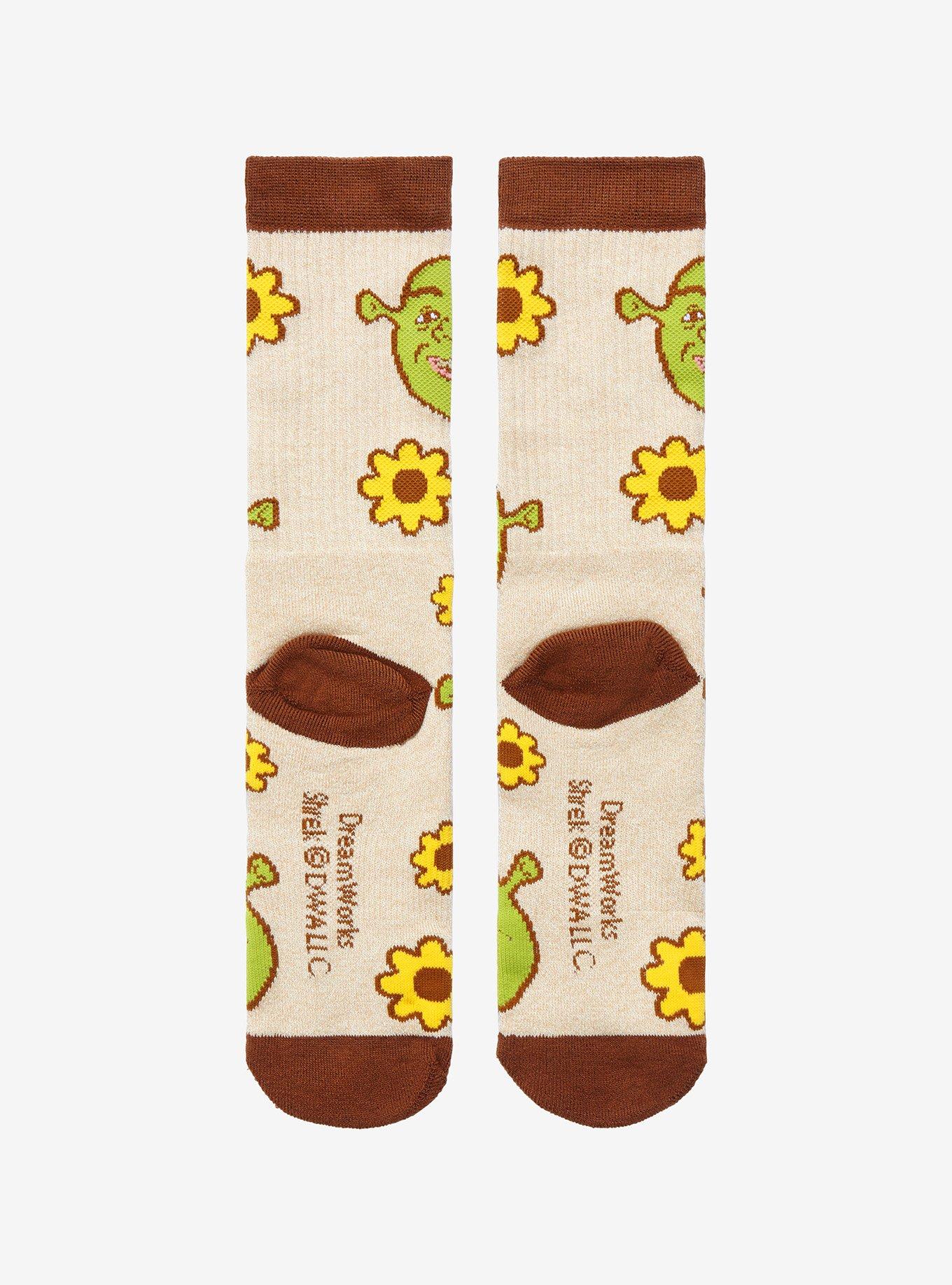 Shrek Sunflower Crew Socks, , alternate
