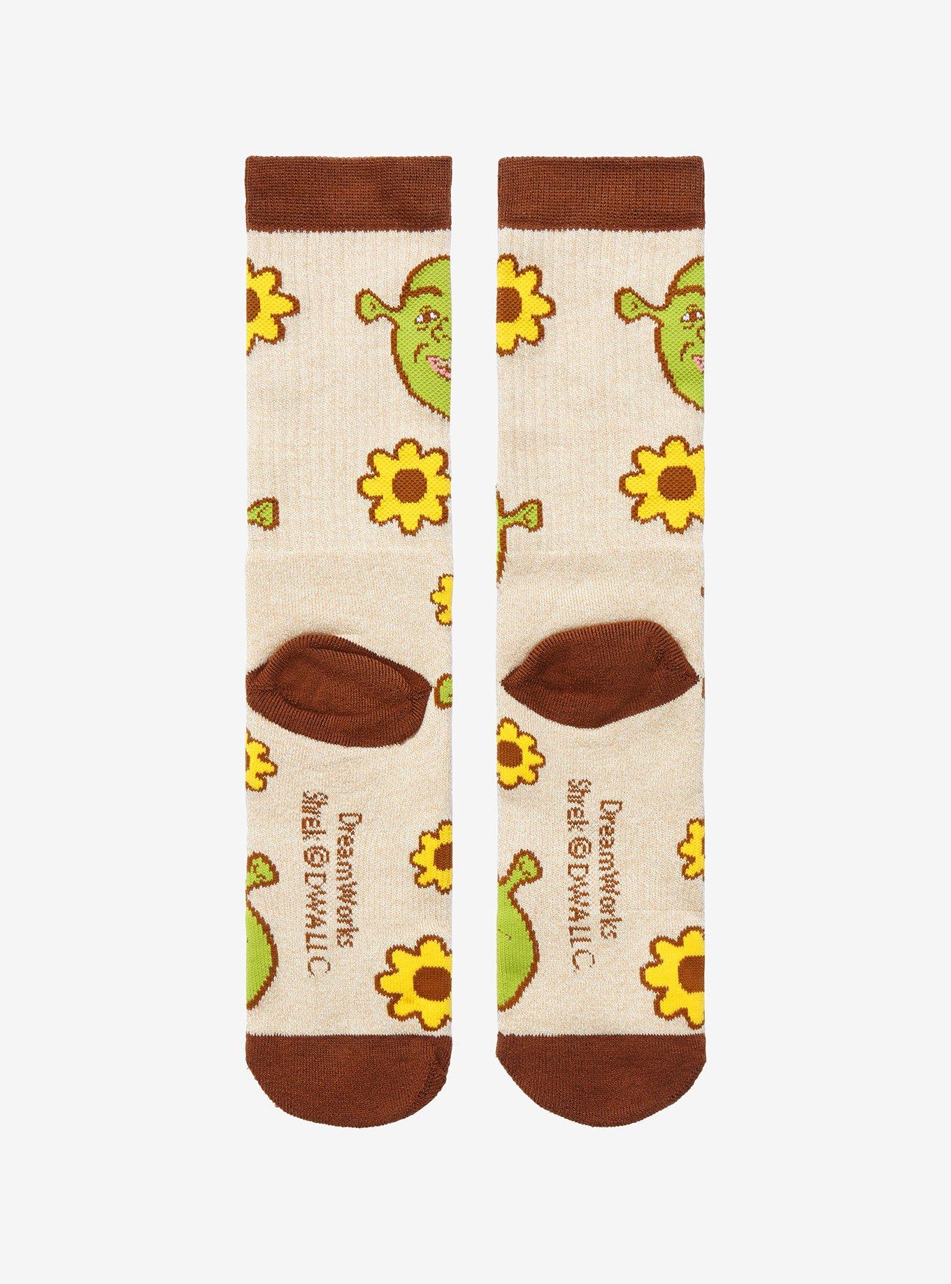 Shrek Sunflower Crew Socks, , alternate