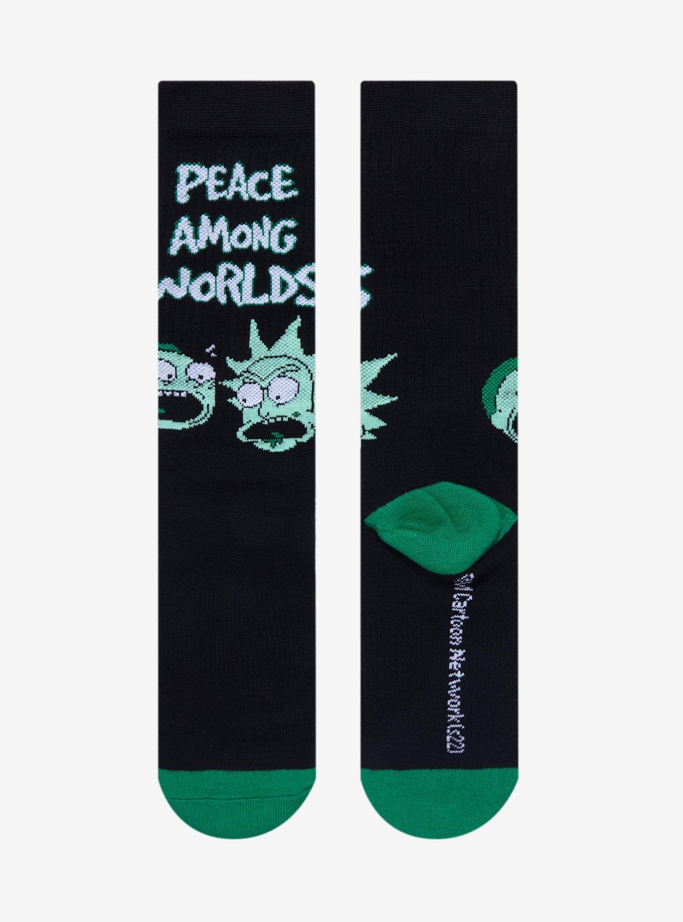 Rick And Morty Peace Among Worlds Crew Socks, , alternate