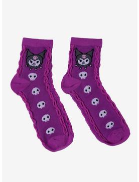 Kuromi Skull Textured Ankle Socks, , hi-res