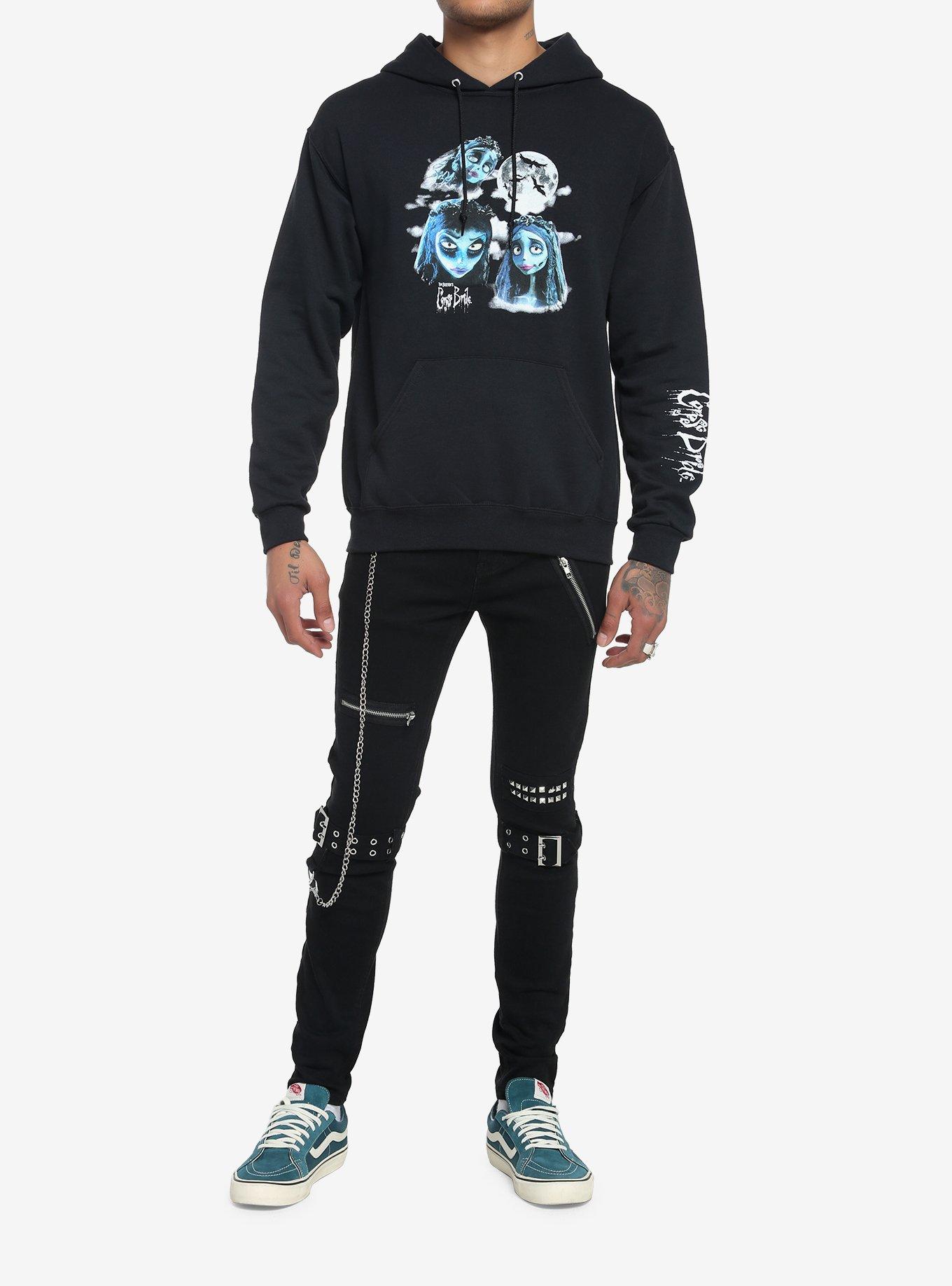 Corpse Bride Emily Moon Collage Hoodie, BLUE, alternate
