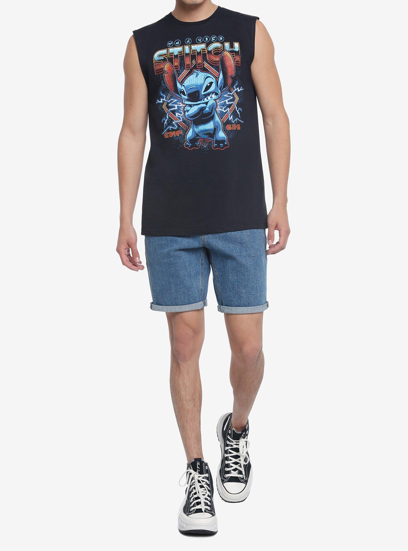 Disney Lilo & Stitch Metal Muscle Tank Top, BLACK, alternate