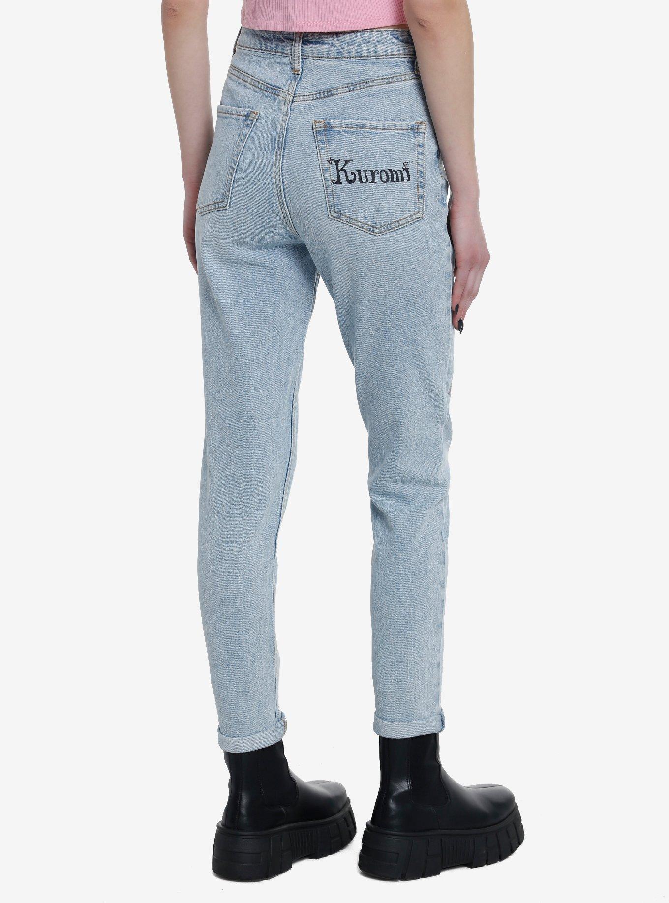 Kuromi Butterfly Garden Mom Jeans, MULTI, alternate