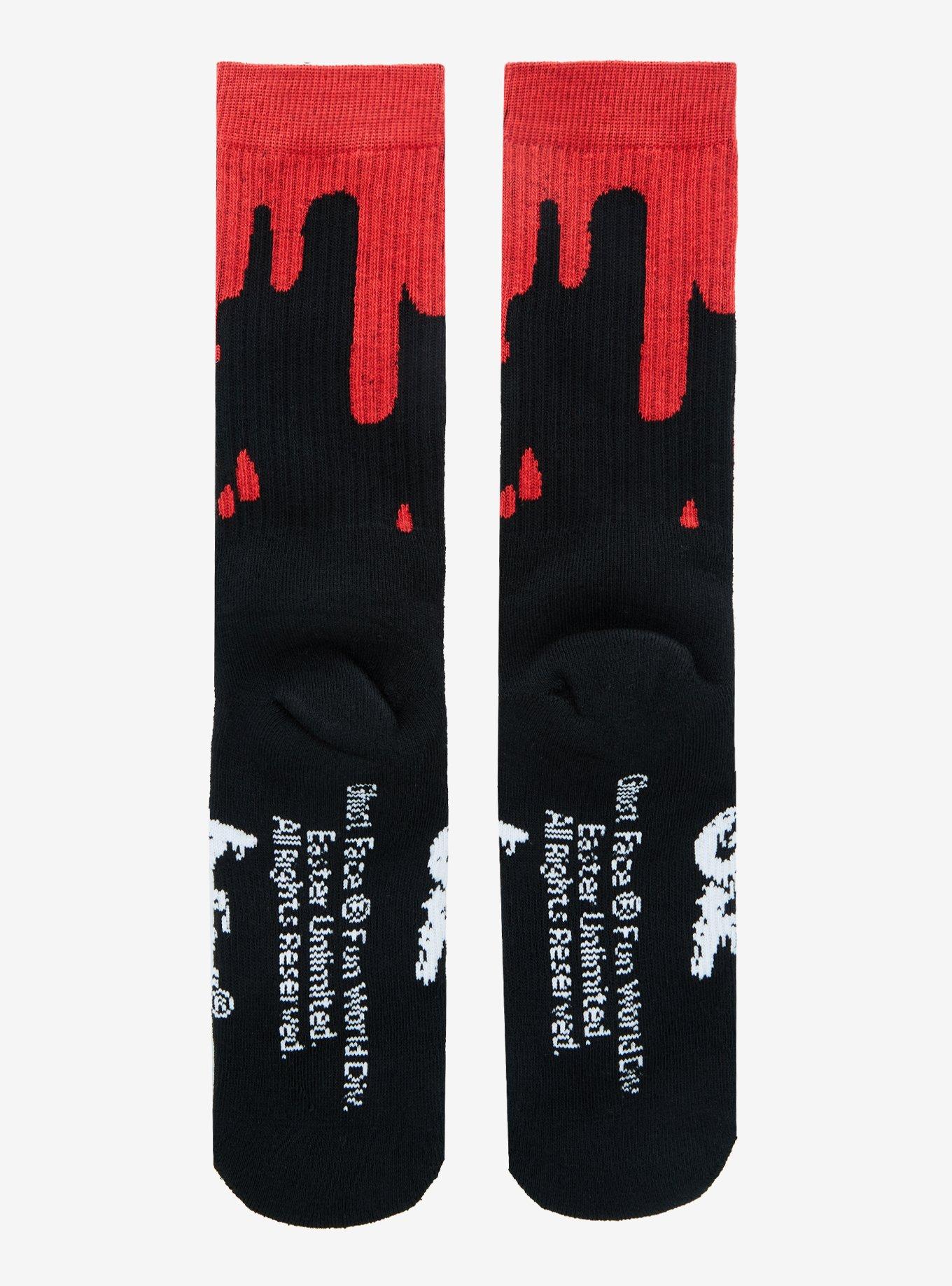 Scream Ghost Face Blood Drip Crew Socks, , hi-res